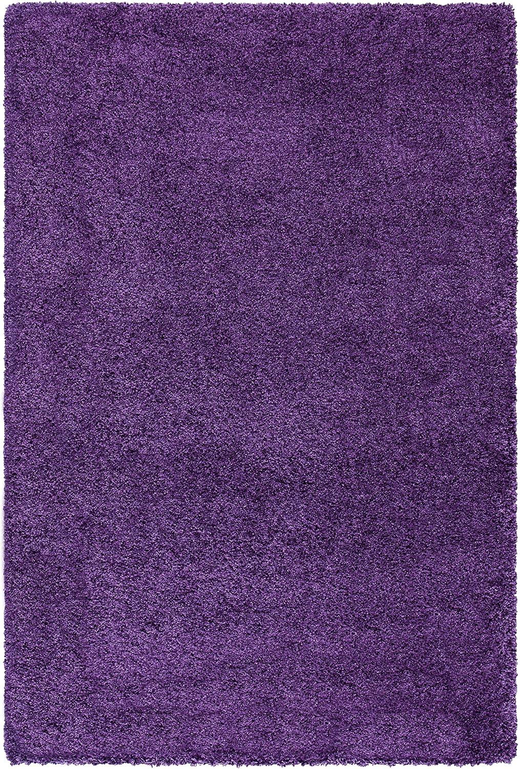 image:imageSAFAVIEH Milan Shag Collection Area Rug 51 x 8 Aqua Blue Solid Design NonShedding amp Easy to Clean Plush Thick Pile Ideal for Living Room Bedroom SG1806060Purple