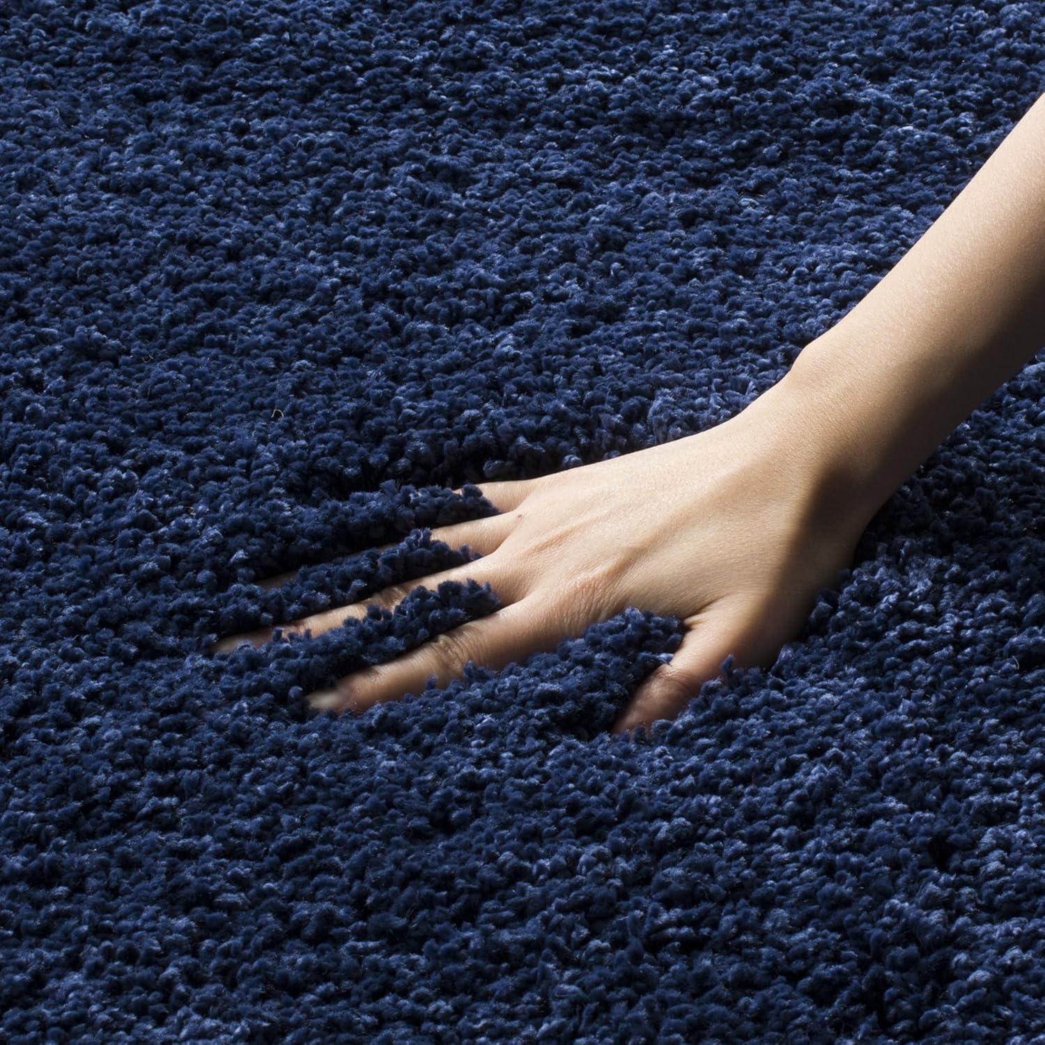 image:imageSAFAVIEH Milan Shag Collection Area Rug 51 x 8 Aqua Blue Solid Design NonShedding amp Easy to Clean Plush Thick Pile Ideal for Living Room Bedroom SG1806060Navy