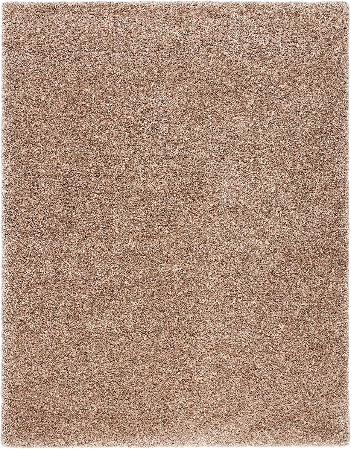image:imageSAFAVIEH Milan Shag Collection Area Rug 51 x 8 Aqua Blue Solid Design NonShedding amp Easy to Clean Plush Thick Pile Ideal for Living Room Bedroom SG1806060Dark Beige