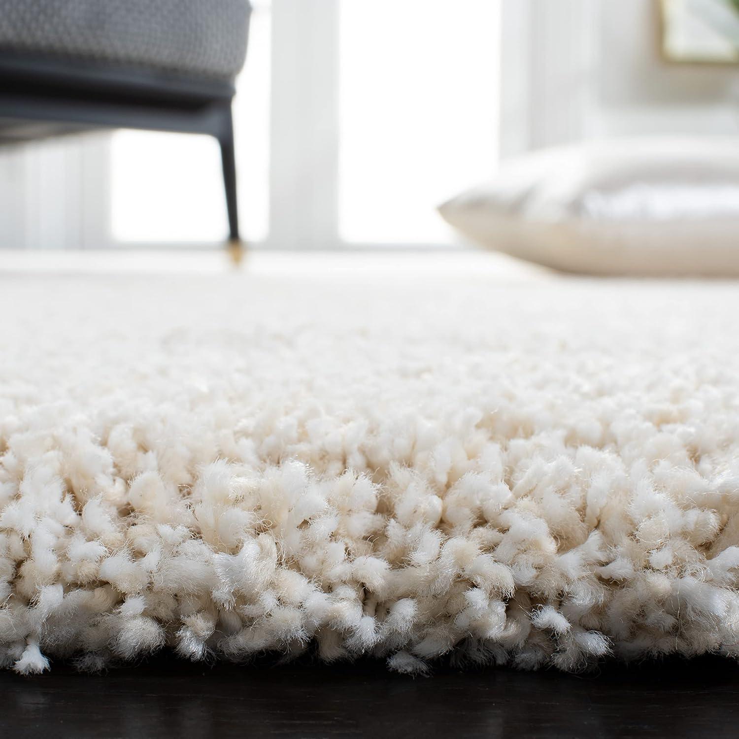 image:imageSAFAVIEH Milan Shag Collection Area Rug 51 x 8 Aqua Blue Solid Design NonShedding amp Easy to Clean Plush Thick Pile Ideal for Living Room Bedroom SG1806060Ivory