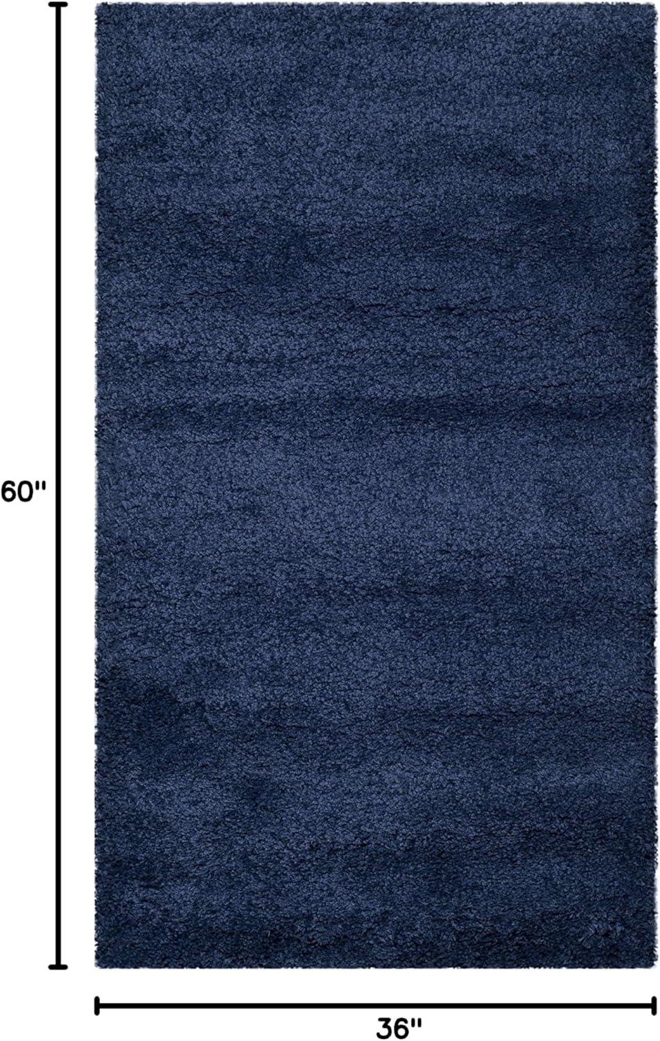 image:imageSAFAVIEH Milan Shag Collection Area Rug 51 x 8 Aqua Blue Solid Design NonShedding amp Easy to Clean Plush Thick Pile Ideal for Living Room Bedroom SG1806060Navy