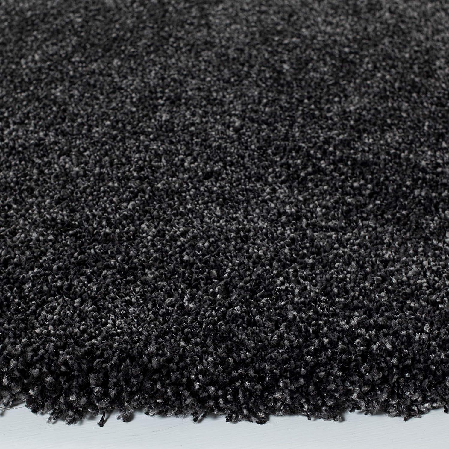 image:imageSAFAVIEH Milan Shag Collection Area Rug 51 x 8 Aqua Blue Solid Design NonShedding amp Easy to Clean Plush Thick Pile Ideal for Living Room Bedroom SG1806060Dark Grey