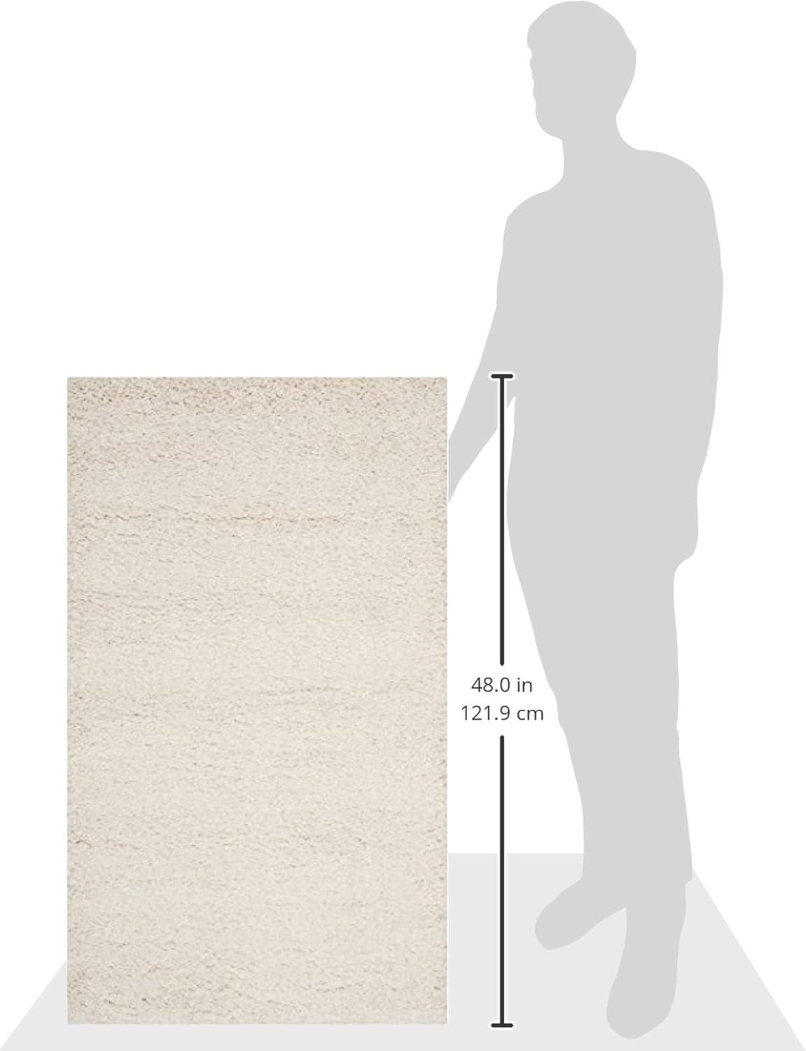 image:imageSAFAVIEH Milan Shag Collection Area Rug 51 x 8 Aqua Blue Solid Design NonShedding amp Easy to Clean Plush Thick Pile Ideal for Living Room Bedroom SG1806060Ivory