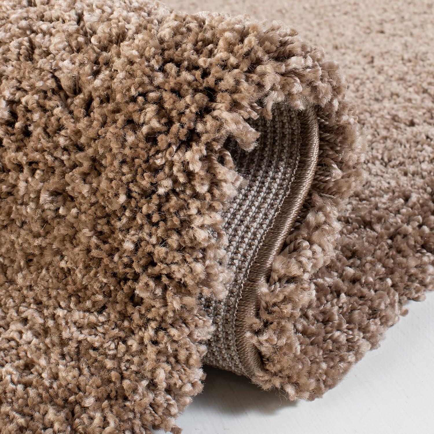 image:imageSAFAVIEH Milan Shag Collection Area Rug 51 x 8 Aqua Blue Solid Design NonShedding amp Easy to Clean Plush Thick Pile Ideal for Living Room Bedroom SG1806060Dark Beige