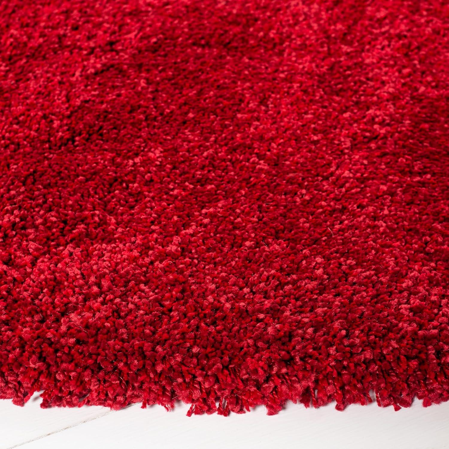 image:imageSAFAVIEH Milan Shag Collection Area Rug 51 x 8 Aqua Blue Solid Design NonShedding amp Easy to Clean Plush Thick Pile Ideal for Living Room Bedroom SG1806060Red