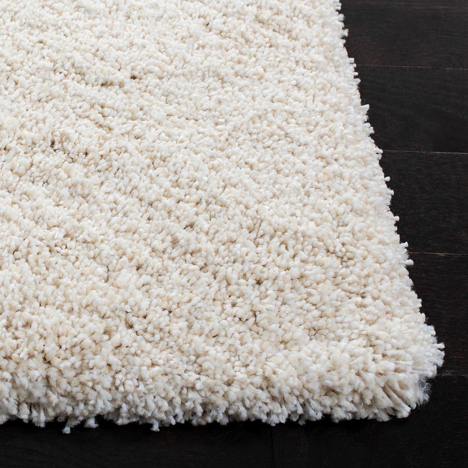 image:imageSAFAVIEH Milan Shag Collection Area Rug 51 x 8 Aqua Blue Solid Design NonShedding amp Easy to Clean Plush Thick Pile Ideal for Living Room Bedroom SG1806060Ivory