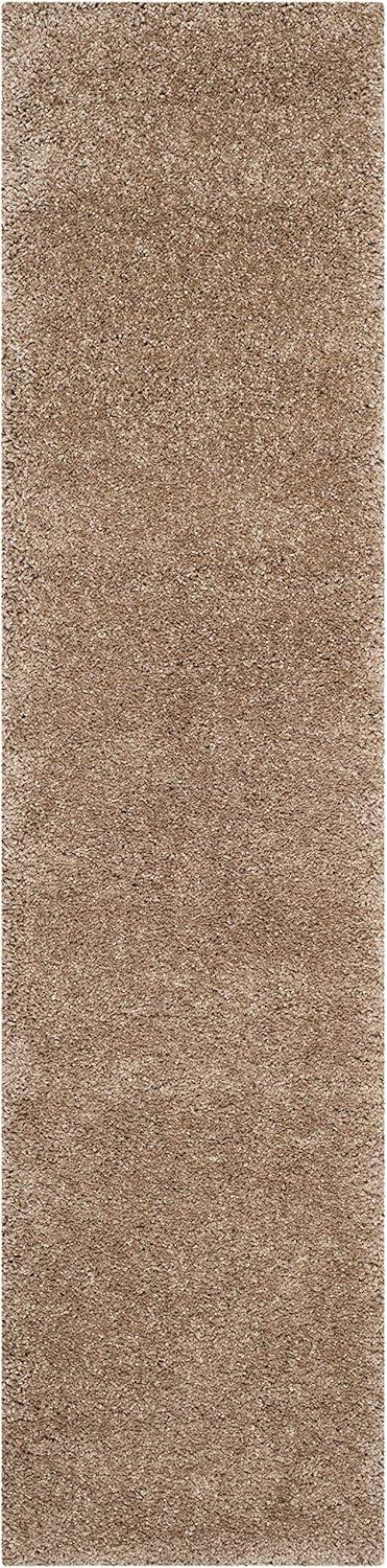 image:imageSAFAVIEH Milan Shag Collection Area Rug 51 x 8 Aqua Blue Solid Design NonShedding amp Easy to Clean Plush Thick Pile Ideal for Living Room Bedroom SG1806060Dark Beige