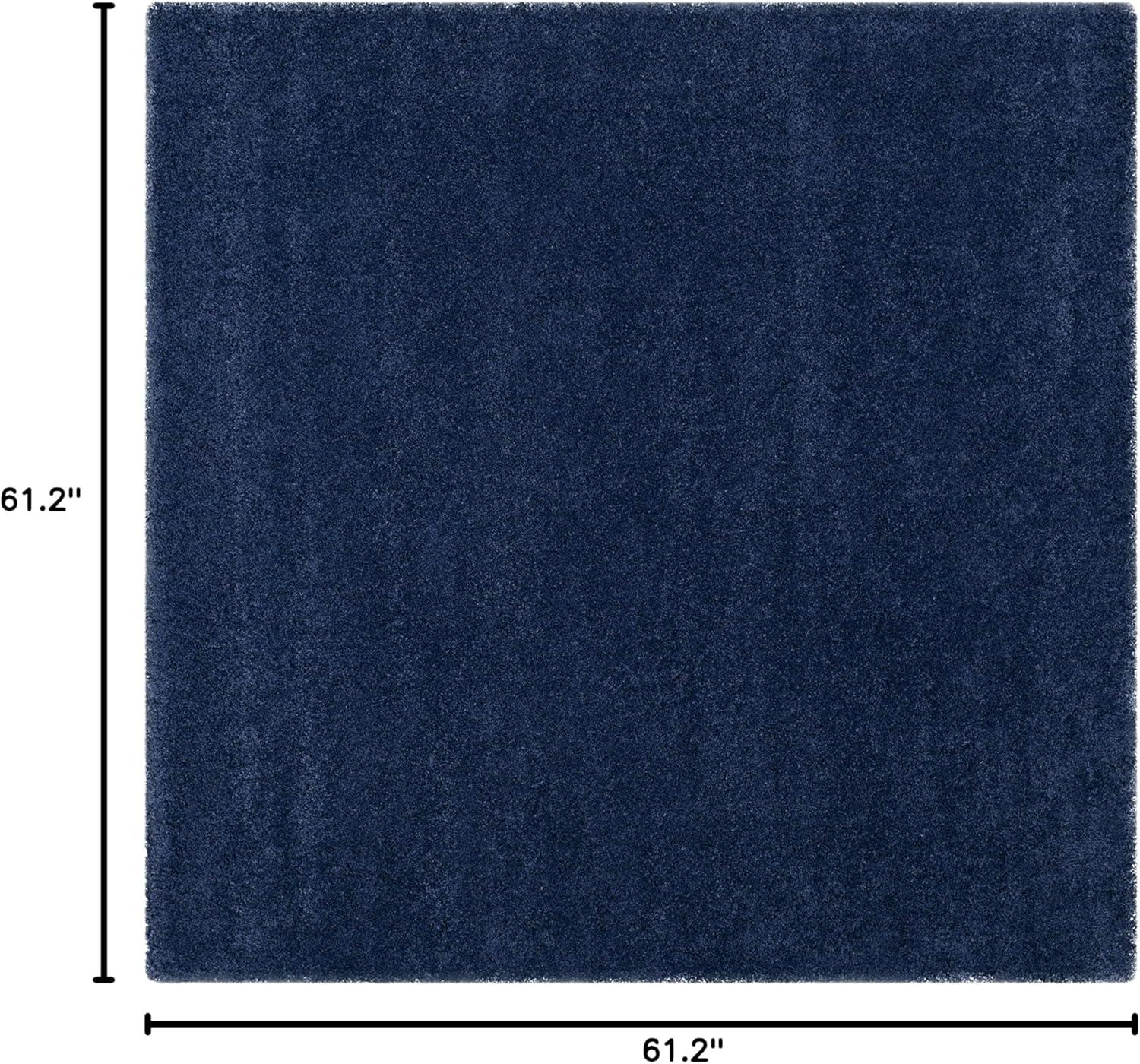 image:imageSAFAVIEH Milan Shag Collection Area Rug 51 x 8 Aqua Blue Solid Design NonShedding amp Easy to Clean Plush Thick Pile Ideal for Living Room Bedroom SG1806060Navy