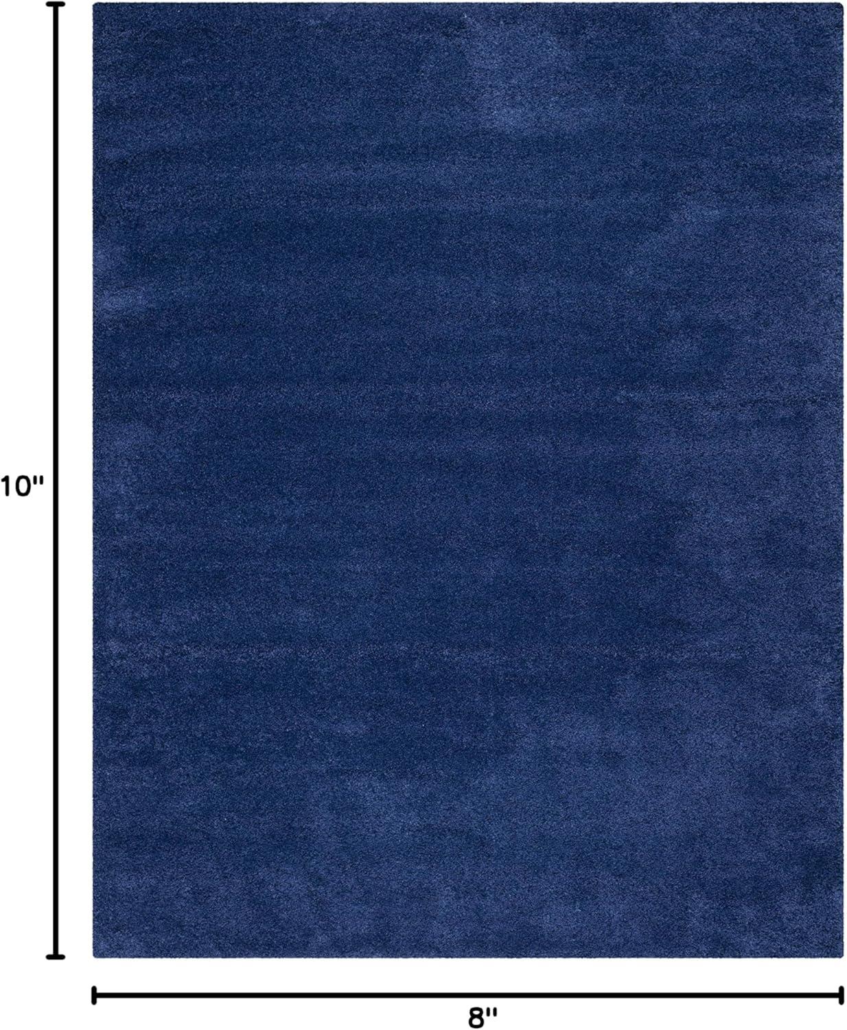 image:imageSAFAVIEH Milan Shag Collection Area Rug 51 x 8 Aqua Blue Solid Design NonShedding amp Easy to Clean Plush Thick Pile Ideal for Living Room Bedroom SG1806060Navy