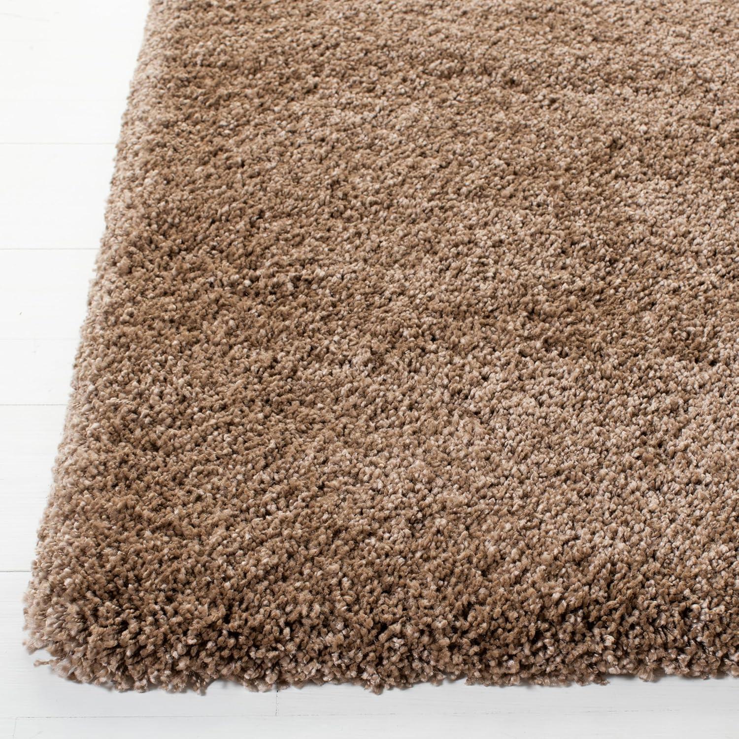 image:imageSAFAVIEH Milan Shag Collection Area Rug 51 x 8 Aqua Blue Solid Design NonShedding amp Easy to Clean Plush Thick Pile Ideal for Living Room Bedroom SG1806060Dark Beige