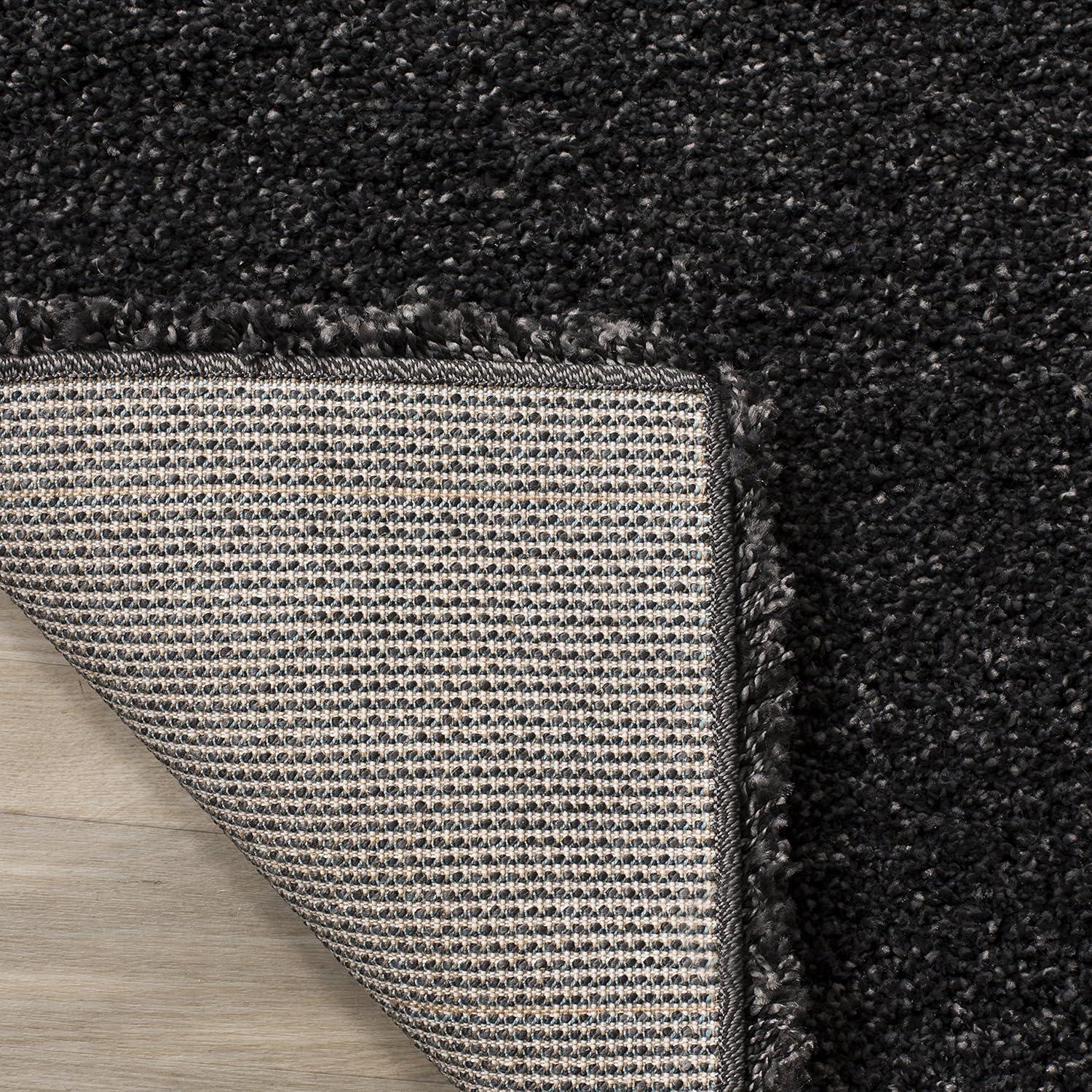 image:imageSAFAVIEH Milan Shag Collection Area Rug 51 x 8 Aqua Blue Solid Design NonShedding amp Easy to Clean Plush Thick Pile Ideal for Living Room Bedroom SG1806060Dark Grey