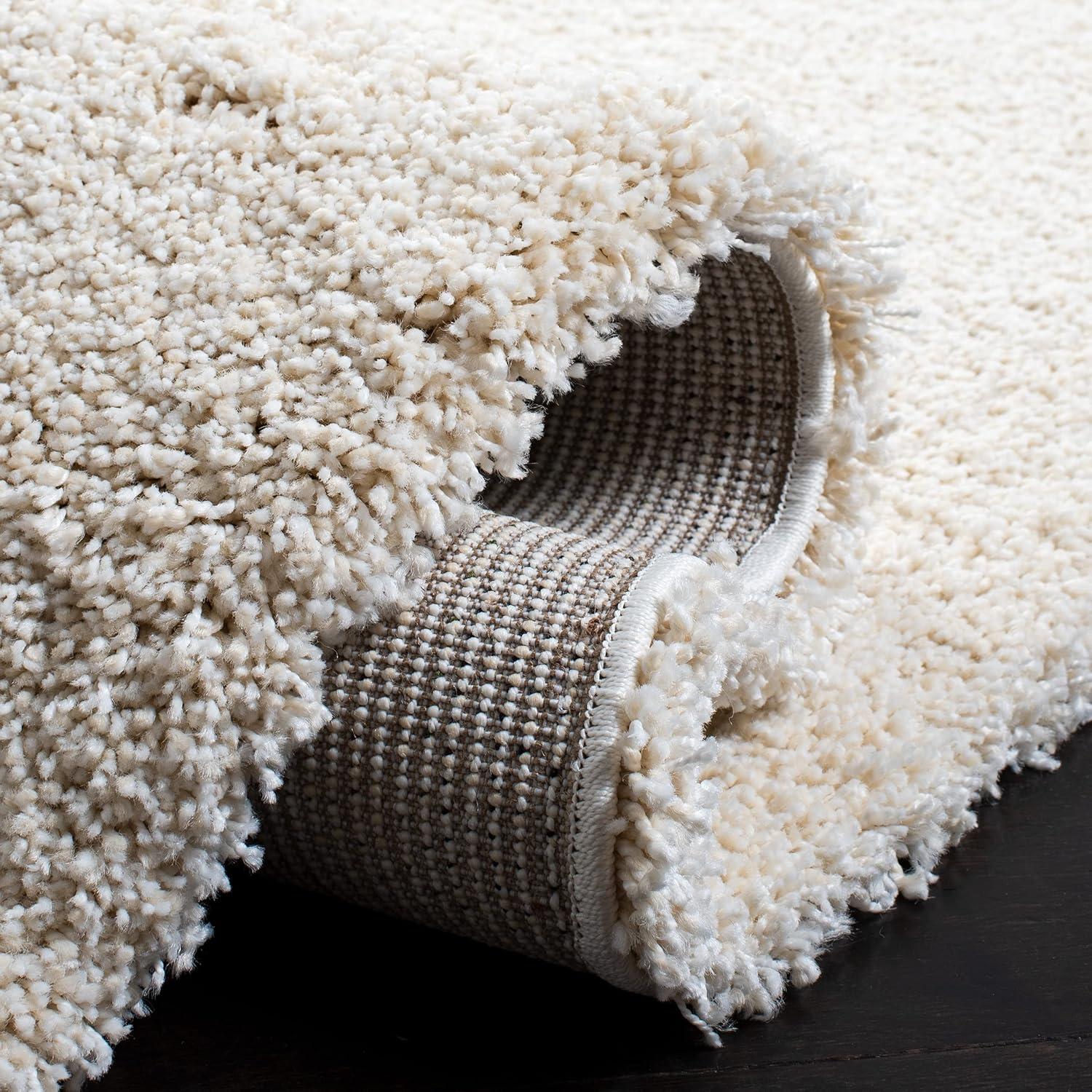 image:imageSAFAVIEH Milan Shag Collection Area Rug 51 x 8 Aqua Blue Solid Design NonShedding amp Easy to Clean Plush Thick Pile Ideal for Living Room Bedroom SG1806060Ivory