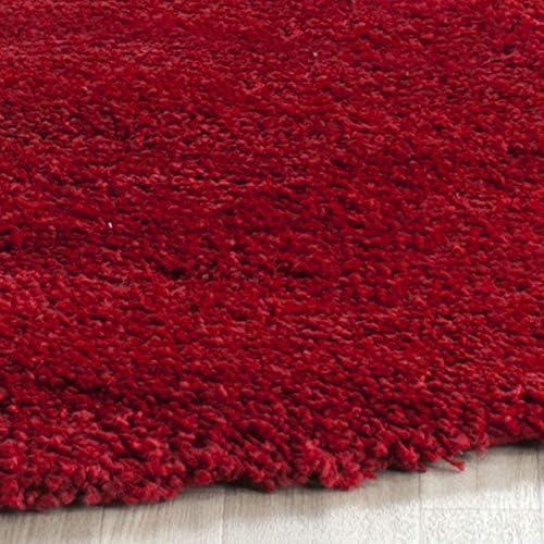 image:imageSAFAVIEH Milan Shag Collection Area Rug 51 x 8 Aqua Blue Solid Design NonShedding amp Easy to Clean Plush Thick Pile Ideal for Living Room Bedroom SG1806060Red