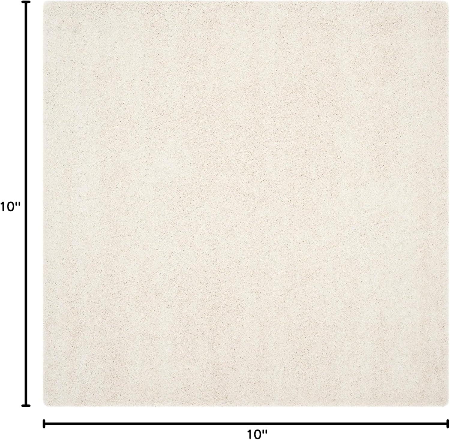 image:imageSAFAVIEH Milan Shag Collection Area Rug 51 x 8 Aqua Blue Solid Design NonShedding amp Easy to Clean Plush Thick Pile Ideal for Living Room Bedroom SG1806060Ivory
