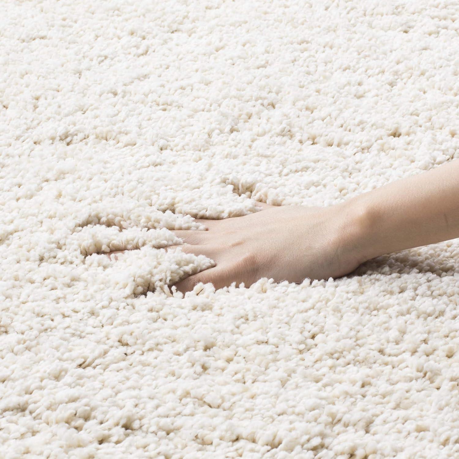 image:imageSAFAVIEH Milan Shag Collection Area Rug 51 x 8 Aqua Blue Solid Design NonShedding amp Easy to Clean Plush Thick Pile Ideal for Living Room Bedroom SG1806060Ivory
