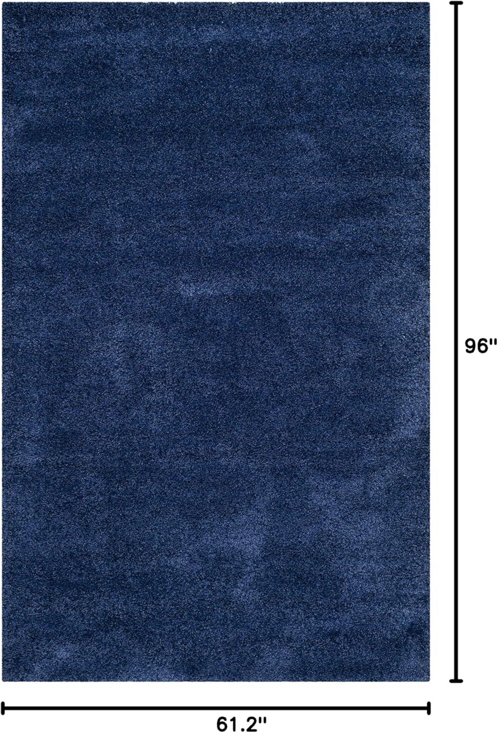 image:imageSAFAVIEH Milan Shag Collection Area Rug 51 x 8 Aqua Blue Solid Design NonShedding amp Easy to Clean Plush Thick Pile Ideal for Living Room Bedroom SG1806060Navy