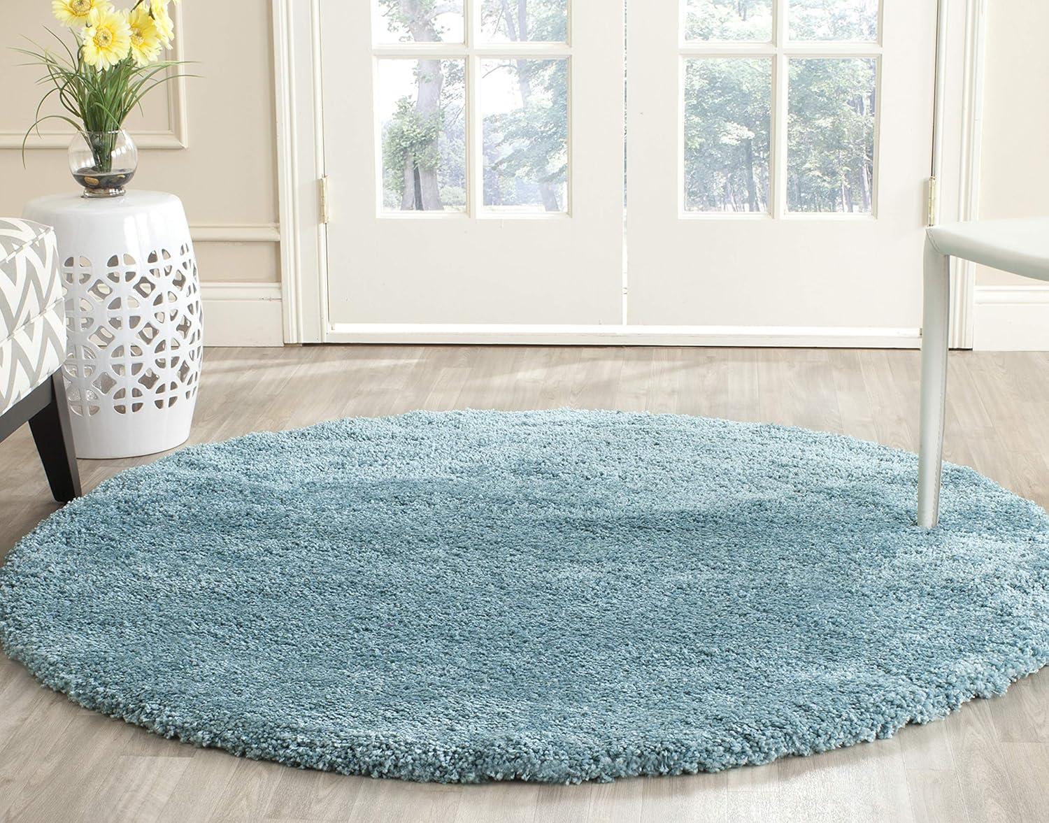 image:imageSAFAVIEH Milan Shag Collection Area Rug 51 x 8 Aqua Blue Solid Design NonShedding amp Easy to Clean Plush Thick Pile Ideal for Living Room Bedroom SG1806060Aqua Blue