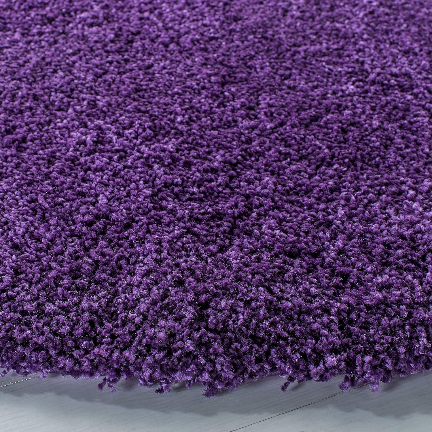 image:imageSAFAVIEH Milan Shag Collection Area Rug 51 x 8 Aqua Blue Solid Design NonShedding amp Easy to Clean Plush Thick Pile Ideal for Living Room Bedroom SG1806060Purple