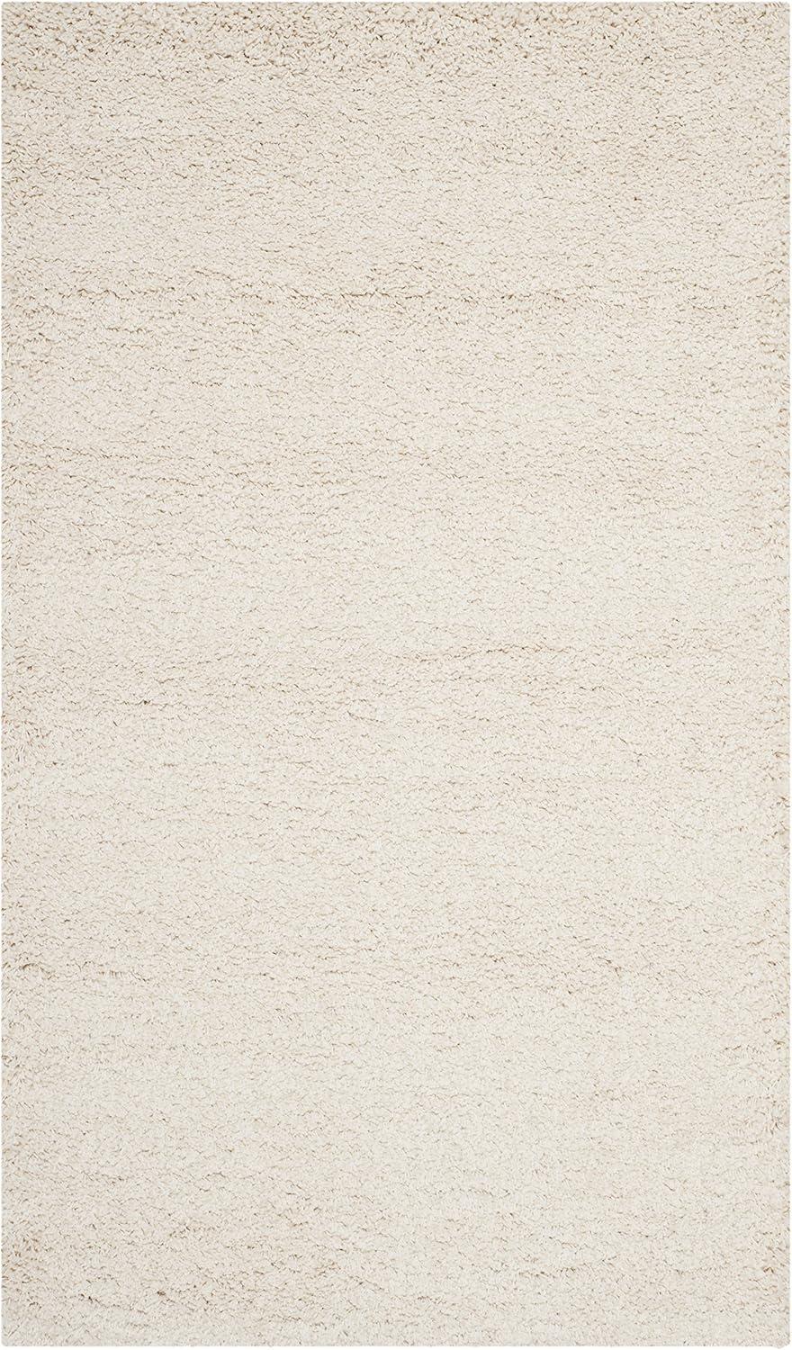 image:imageSAFAVIEH Milan Shag Collection Area Rug 51 x 8 Aqua Blue Solid Design NonShedding amp Easy to Clean Plush Thick Pile Ideal for Living Room Bedroom SG1806060Ivory