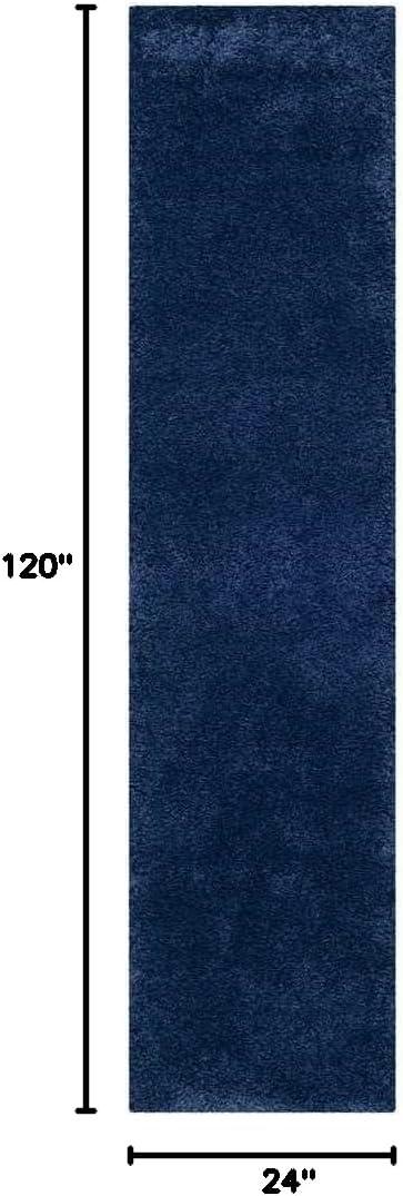 image:imageSAFAVIEH Milan Shag Collection Area Rug 51 x 8 Aqua Blue Solid Design NonShedding amp Easy to Clean Plush Thick Pile Ideal for Living Room Bedroom SG1806060Navy