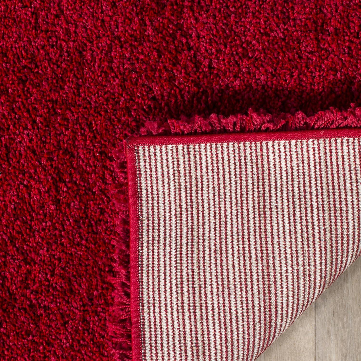 image:imageSAFAVIEH Milan Shag Collection Area Rug 51 x 8 Aqua Blue Solid Design NonShedding amp Easy to Clean Plush Thick Pile Ideal for Living Room Bedroom SG1806060Red