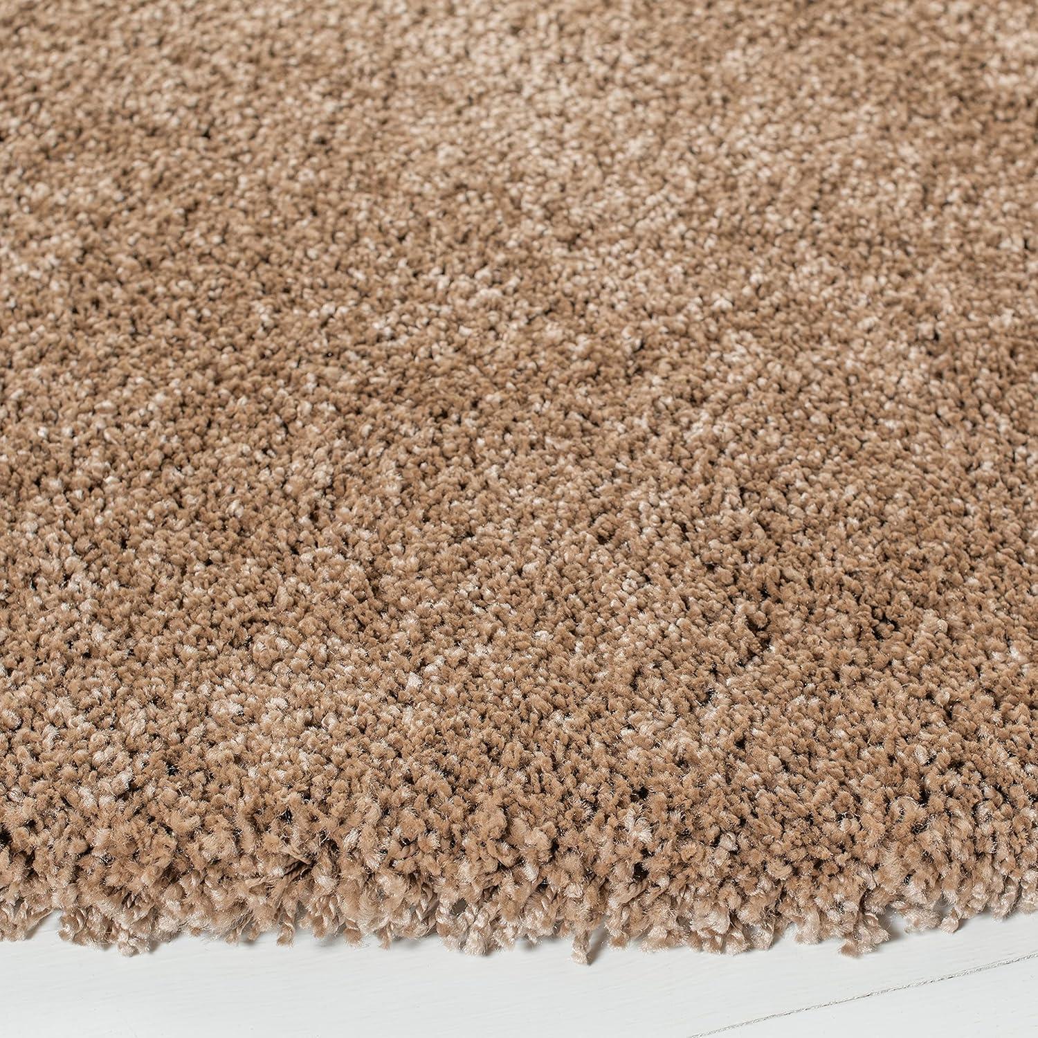 image:imageSAFAVIEH Milan Shag Collection Area Rug 51 x 8 Aqua Blue Solid Design NonShedding amp Easy to Clean Plush Thick Pile Ideal for Living Room Bedroom SG1806060Dark Beige