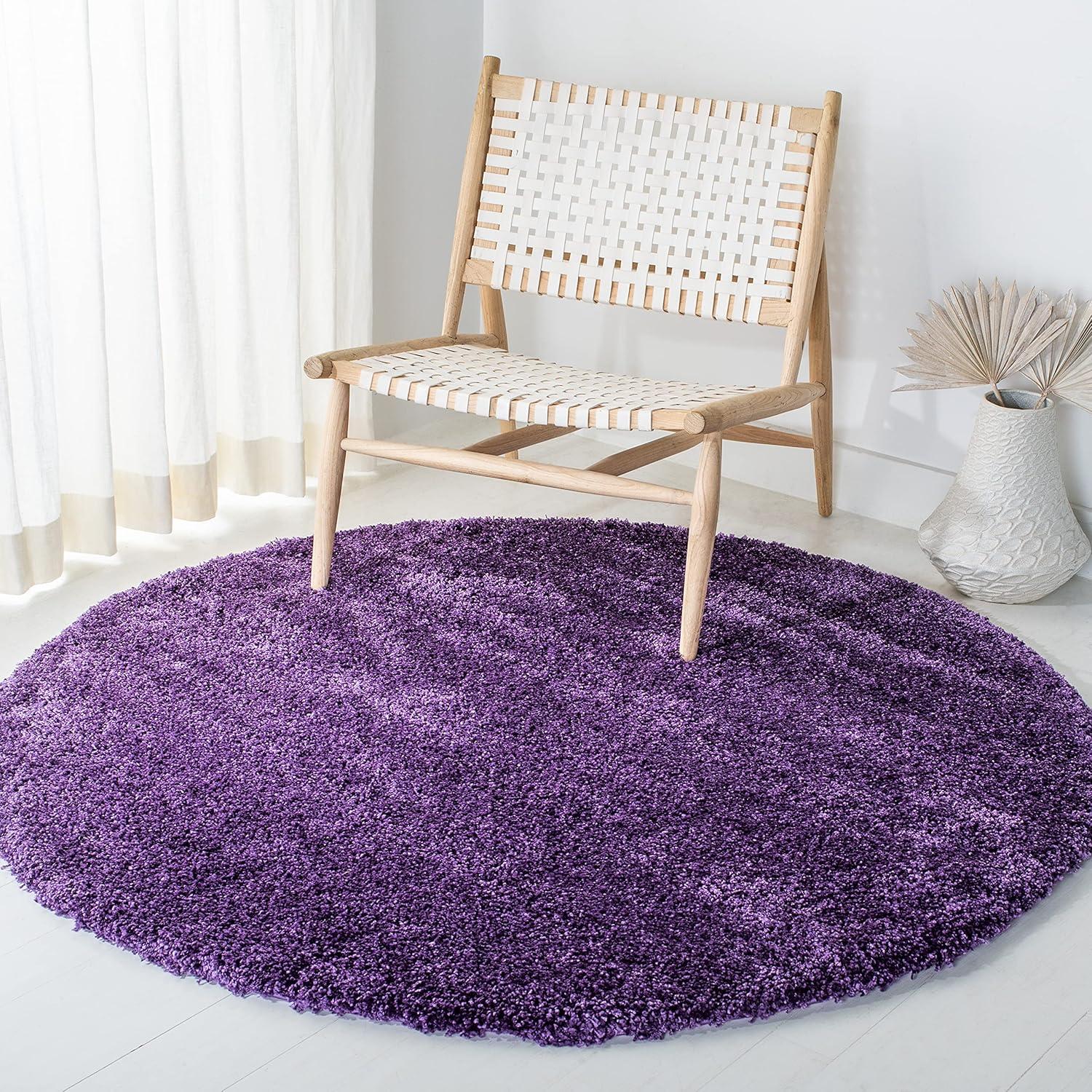 image:imageSAFAVIEH Milan Shag Collection Area Rug 51 x 8 Aqua Blue Solid Design NonShedding amp Easy to Clean Plush Thick Pile Ideal for Living Room Bedroom SG1806060Purple