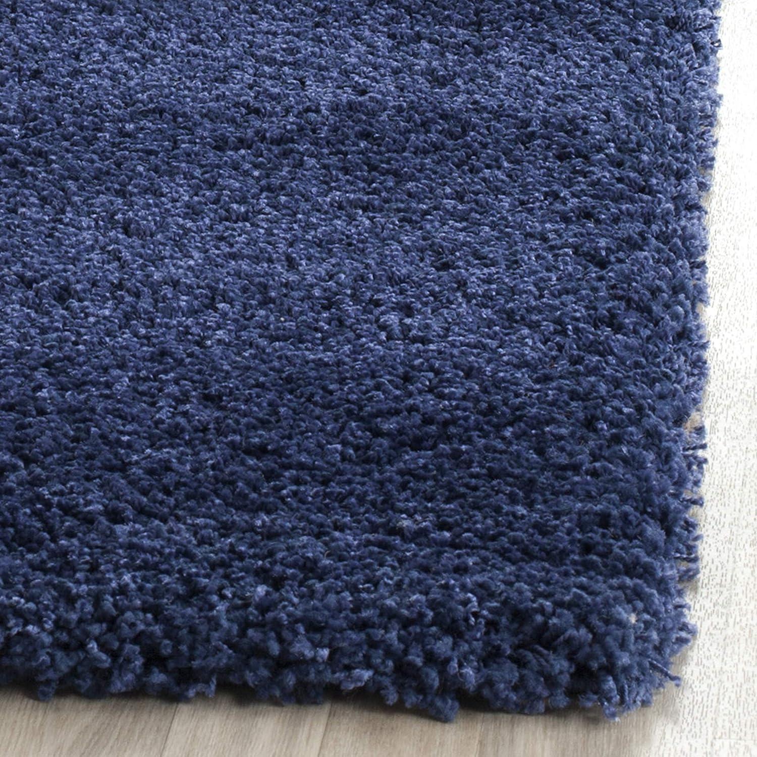 image:imageSAFAVIEH Milan Shag Collection Area Rug 51 x 8 Aqua Blue Solid Design NonShedding amp Easy to Clean Plush Thick Pile Ideal for Living Room Bedroom SG1806060Navy