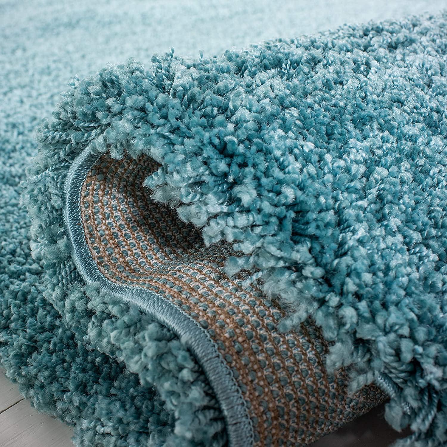 image:imageSAFAVIEH Milan Shag Collection Area Rug 51 x 8 Aqua Blue Solid Design NonShedding amp Easy to Clean Plush Thick Pile Ideal for Living Room Bedroom SG1806060Aqua