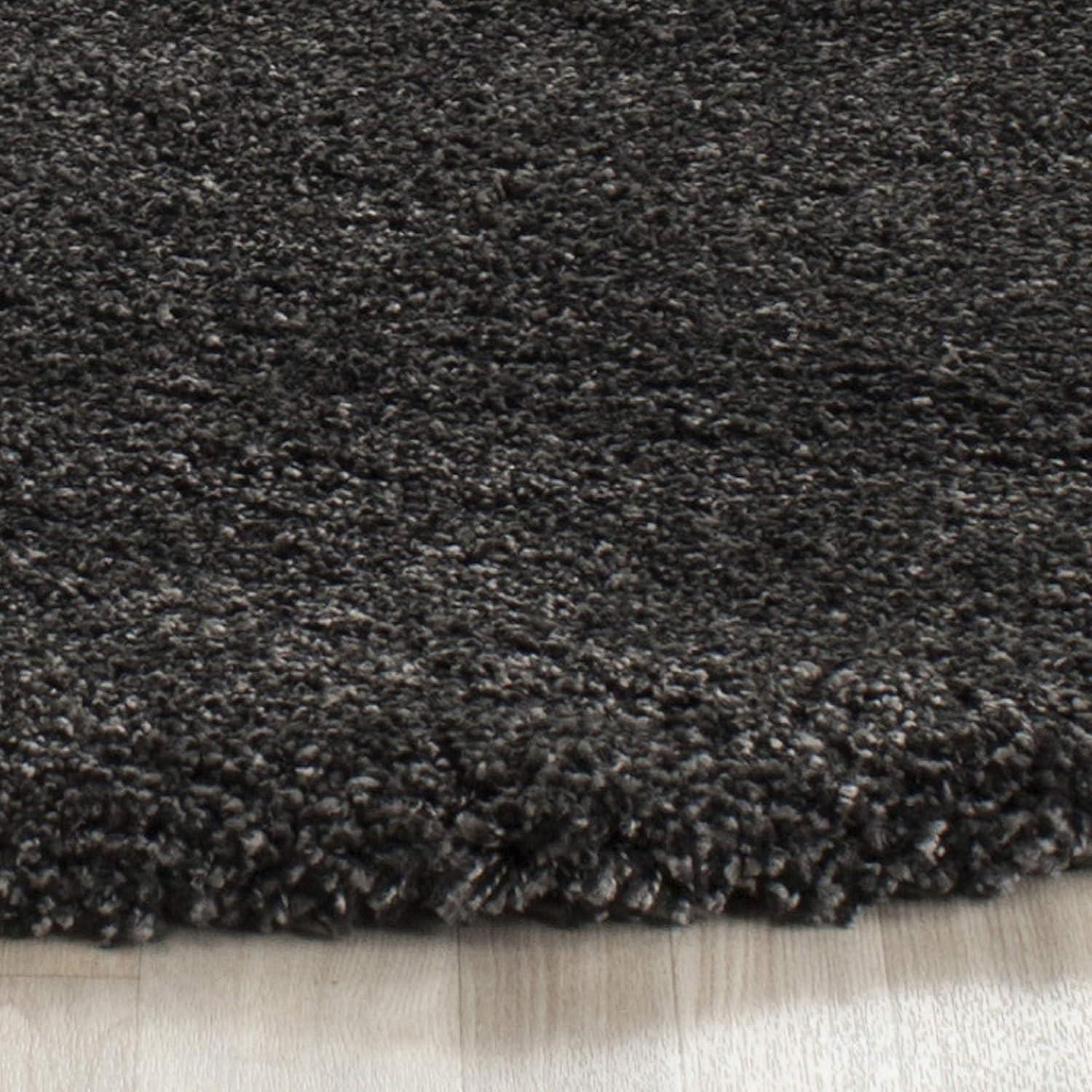 image:imageSAFAVIEH Milan Shag Collection Area Rug 51 x 8 Aqua Blue Solid Design NonShedding amp Easy to Clean Plush Thick Pile Ideal for Living Room Bedroom SG1806060Dark Grey