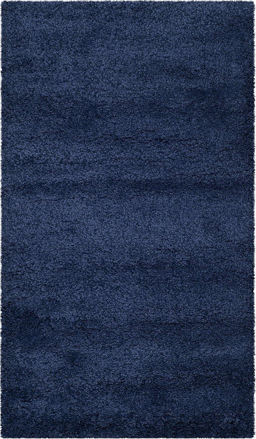 image:imageSAFAVIEH Milan Shag Collection Area Rug 51 x 8 Aqua Blue Solid Design NonShedding amp Easy to Clean Plush Thick Pile Ideal for Living Room Bedroom SG1806060Navy