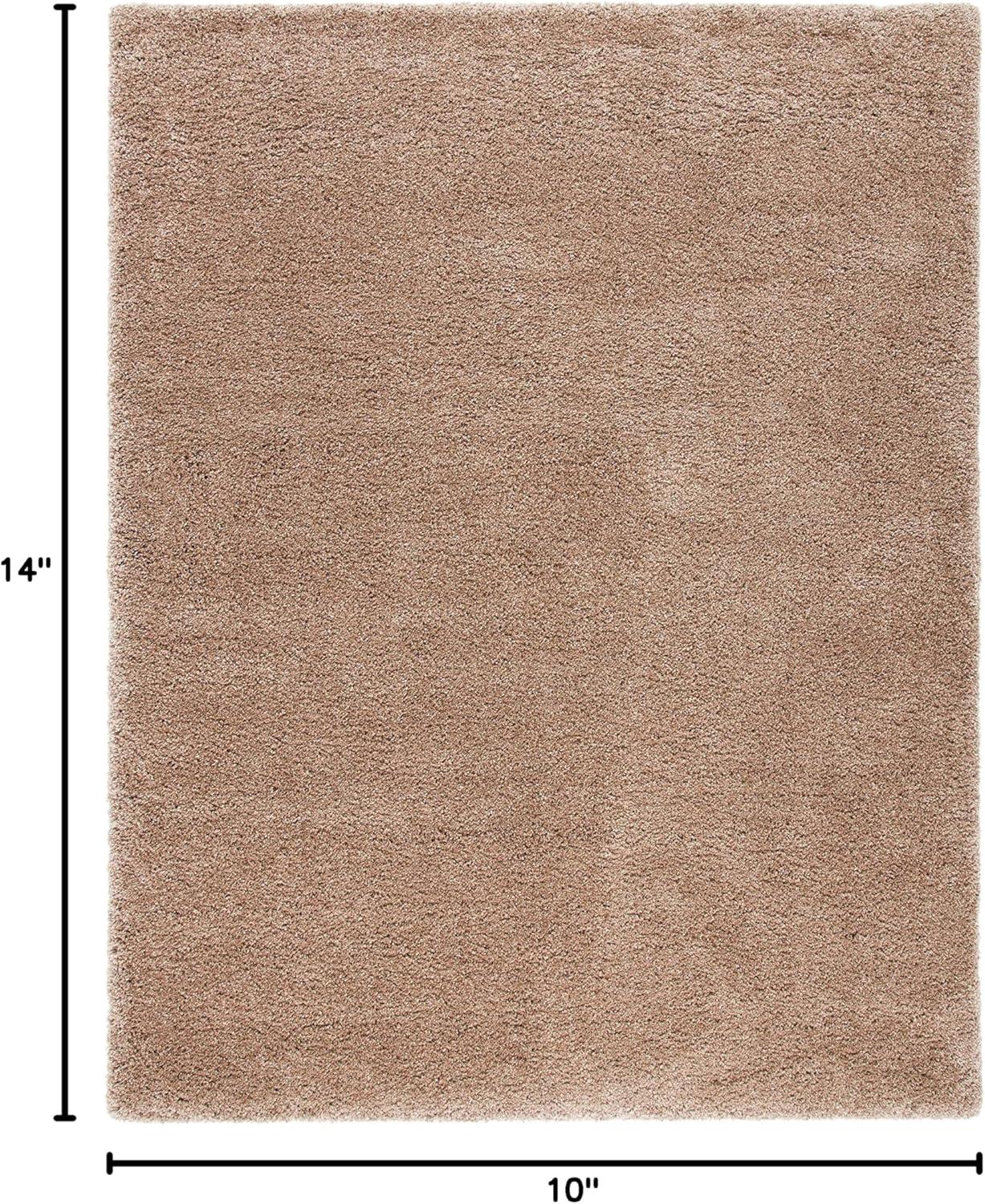 image:imageSAFAVIEH Milan Shag Collection Area Rug 51 x 8 Aqua Blue Solid Design NonShedding amp Easy to Clean Plush Thick Pile Ideal for Living Room Bedroom SG1806060Dark Beige