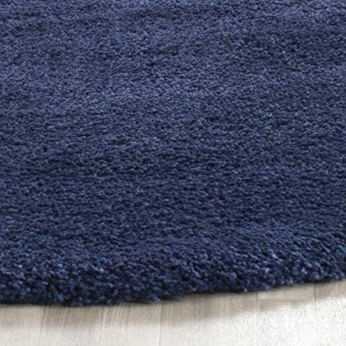 image:imageSAFAVIEH Milan Shag Collection Area Rug 51 x 8 Aqua Blue Solid Design NonShedding amp Easy to Clean Plush Thick Pile Ideal for Living Room Bedroom SG1806060Navy