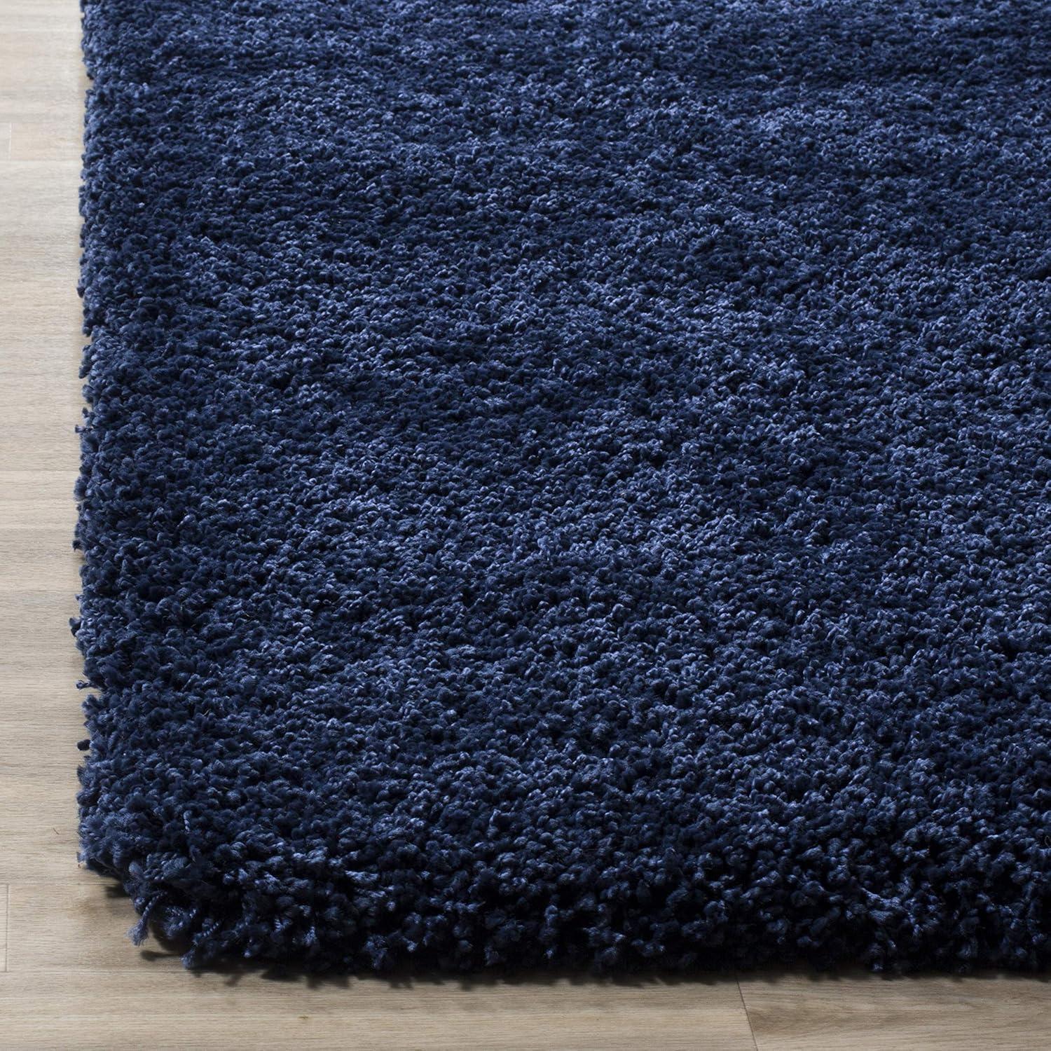 image:imageSAFAVIEH Milan Shag Collection Area Rug 51 x 8 Aqua Blue Solid Design NonShedding amp Easy to Clean Plush Thick Pile Ideal for Living Room Bedroom SG1806060Navy