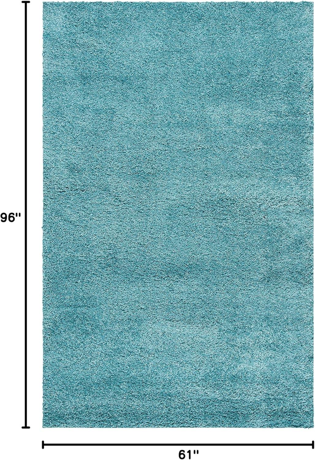 image:imageSAFAVIEH Milan Shag Collection Area Rug 51 x 8 Aqua Blue Solid Design NonShedding amp Easy to Clean Plush Thick Pile Ideal for Living Room Bedroom SG1806060Aqua Blue