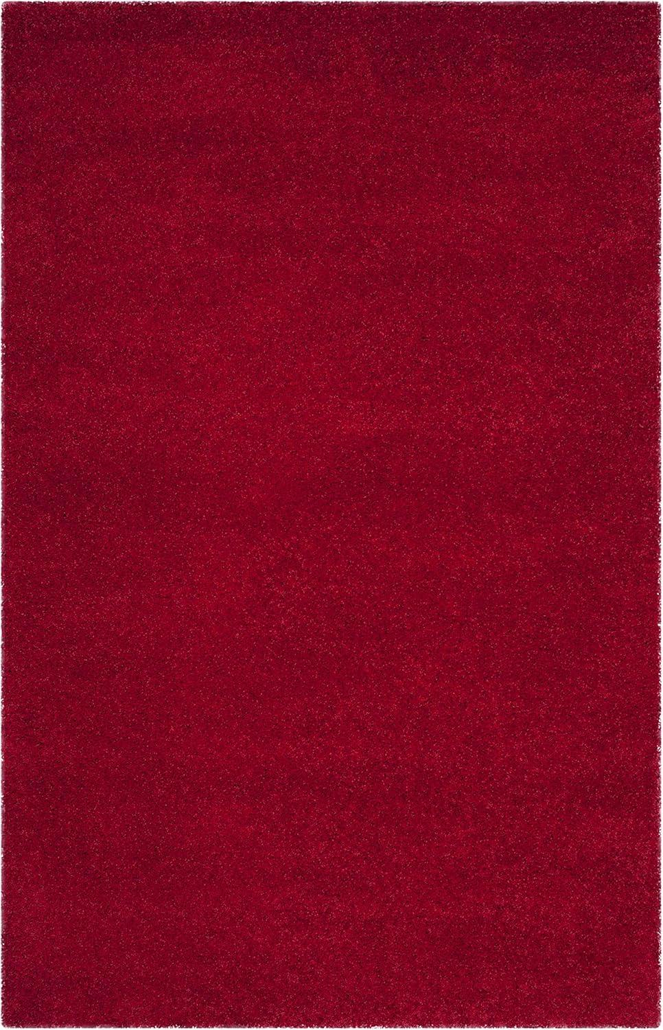image:imageSAFAVIEH Milan Shag Collection Area Rug 51 x 8 Aqua Blue Solid Design NonShedding amp Easy to Clean Plush Thick Pile Ideal for Living Room Bedroom SG1806060Red