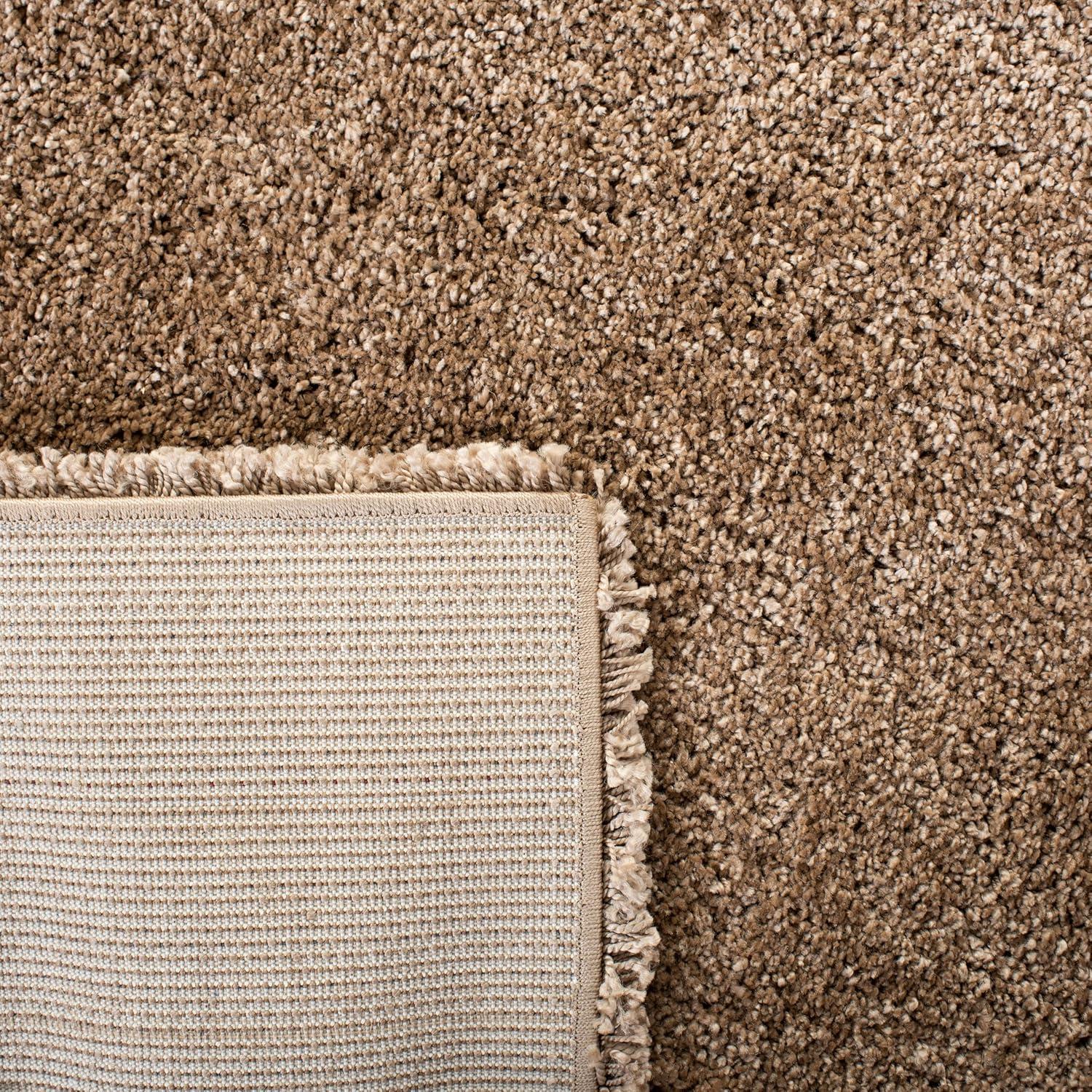 image:imageSAFAVIEH Milan Shag Collection Area Rug 51 x 8 Aqua Blue Solid Design NonShedding amp Easy to Clean Plush Thick Pile Ideal for Living Room Bedroom SG1806060Dark Beige