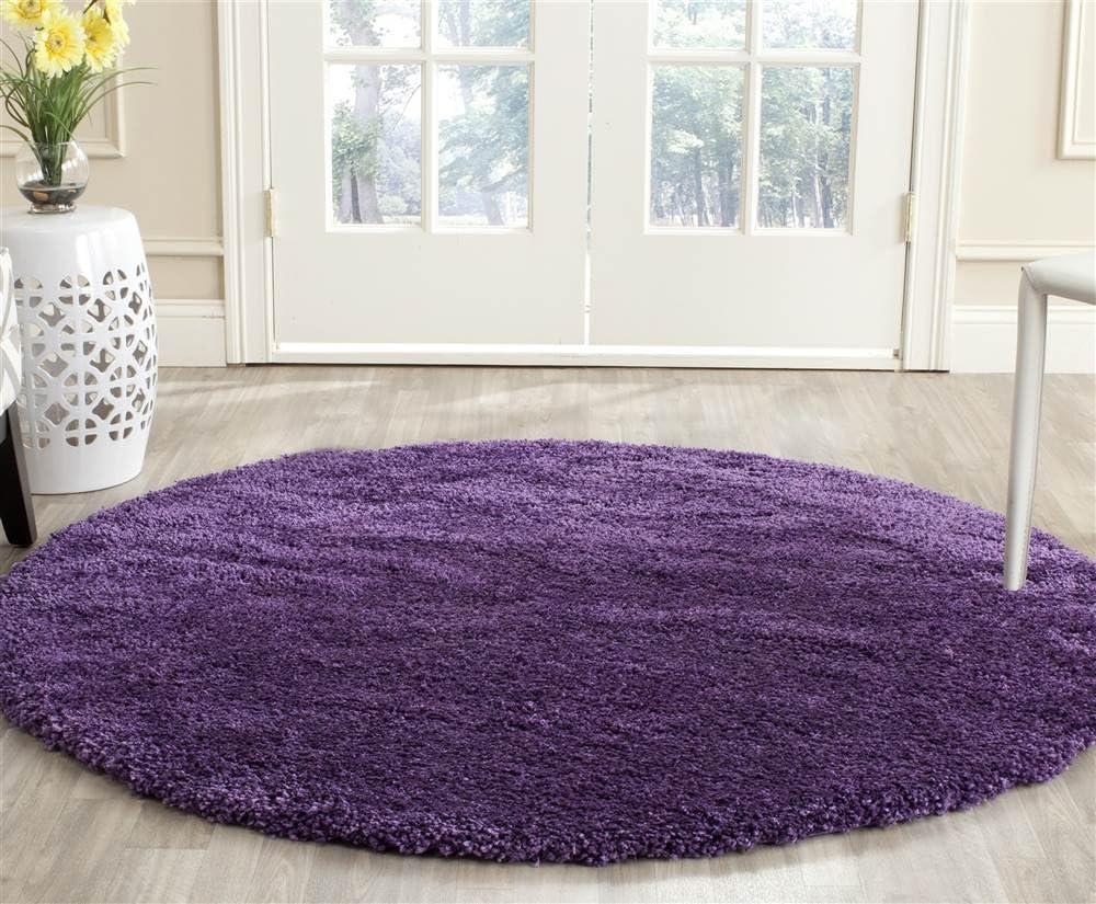 image:imageSAFAVIEH Milan Shag Collection Area Rug 51 x 8 Aqua Blue Solid Design NonShedding amp Easy to Clean Plush Thick Pile Ideal for Living Room Bedroom SG1806060Purple