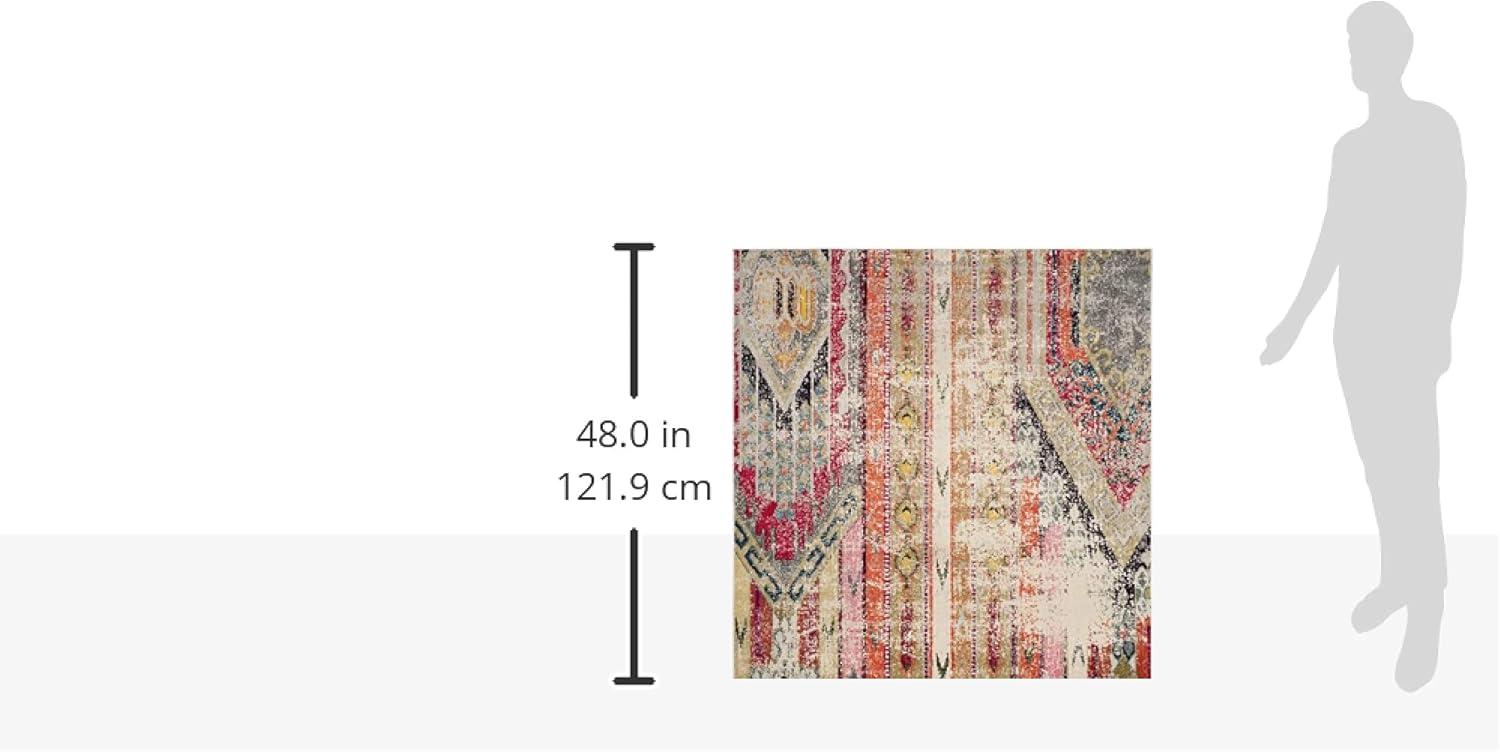 image:imageSAFAVIEH Monaco Collection Area Rug 51 x 77 Multi Boho Chic Tribal Distressed Design NonShedding amp Easy Care Ideal for High Traffic Areas in Living Room Bedroom MNC222FLight GreyMulti