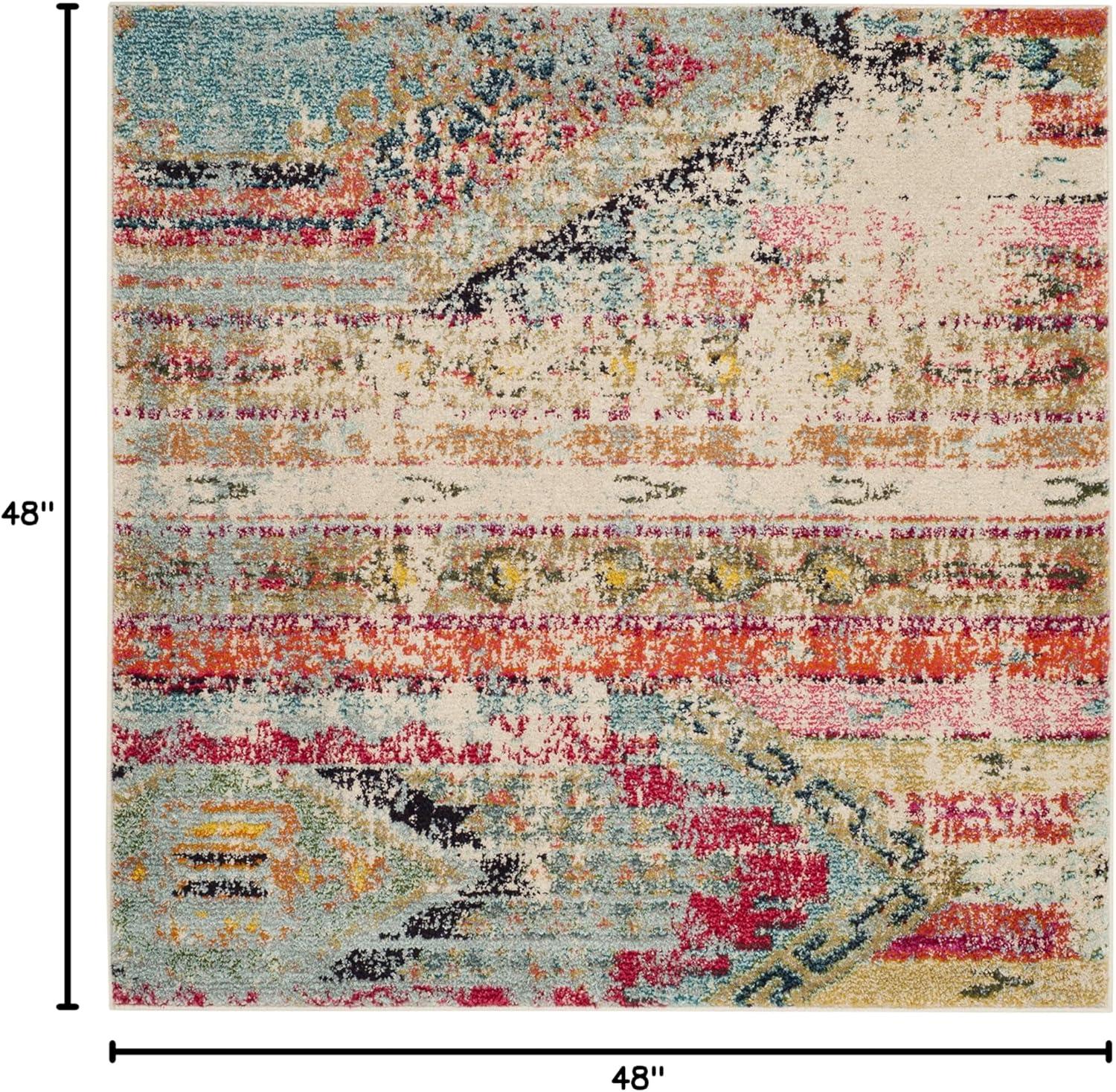 image:imageSAFAVIEH Monaco Collection Area Rug 51 x 77 Multi Boho Chic Tribal Distressed Design NonShedding amp Easy Care Ideal for High Traffic Areas in Living Room Bedroom MNC222FMulti Color