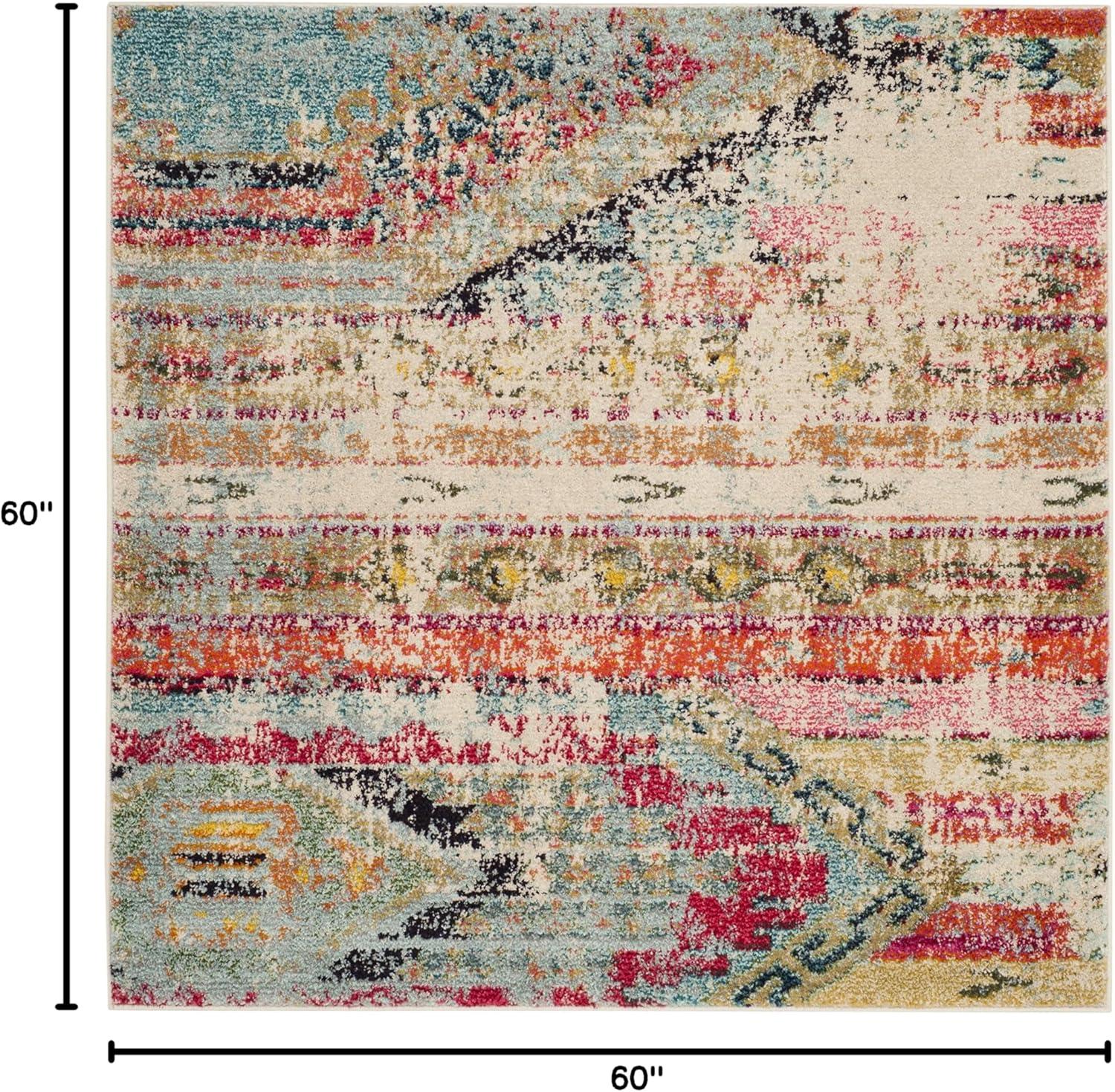 image:imageSAFAVIEH Monaco Collection Area Rug 51 x 77 Multi Boho Chic Tribal Distressed Design NonShedding amp Easy Care Ideal for High Traffic Areas in Living Room Bedroom MNC222FMulti Color