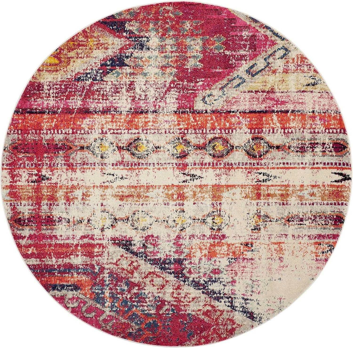 image:imageSAFAVIEH Monaco Collection Area Rug 51 x 77 Multi Boho Chic Tribal Distressed Design NonShedding amp Easy Care Ideal for High Traffic Areas in Living Room Bedroom MNC222FMagentaMulti