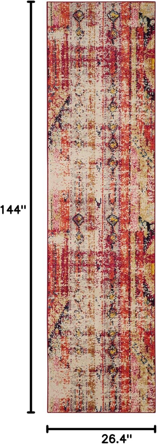 image:imageSAFAVIEH Monaco Collection Area Rug 51 x 77 Multi Boho Chic Tribal Distressed Design NonShedding amp Easy Care Ideal for High Traffic Areas in Living Room Bedroom MNC222FMagentaMulti