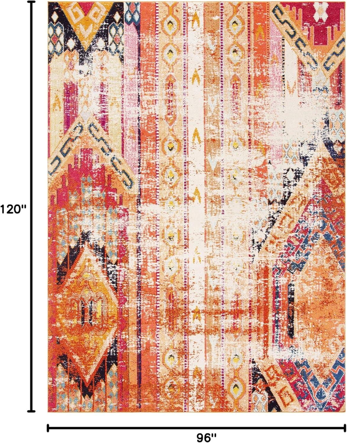 image:imageSAFAVIEH Monaco Collection Area Rug 51 x 77 Multi Boho Chic Tribal Distressed Design NonShedding amp Easy Care Ideal for High Traffic Areas in Living Room Bedroom MNC222FOrangeMulti