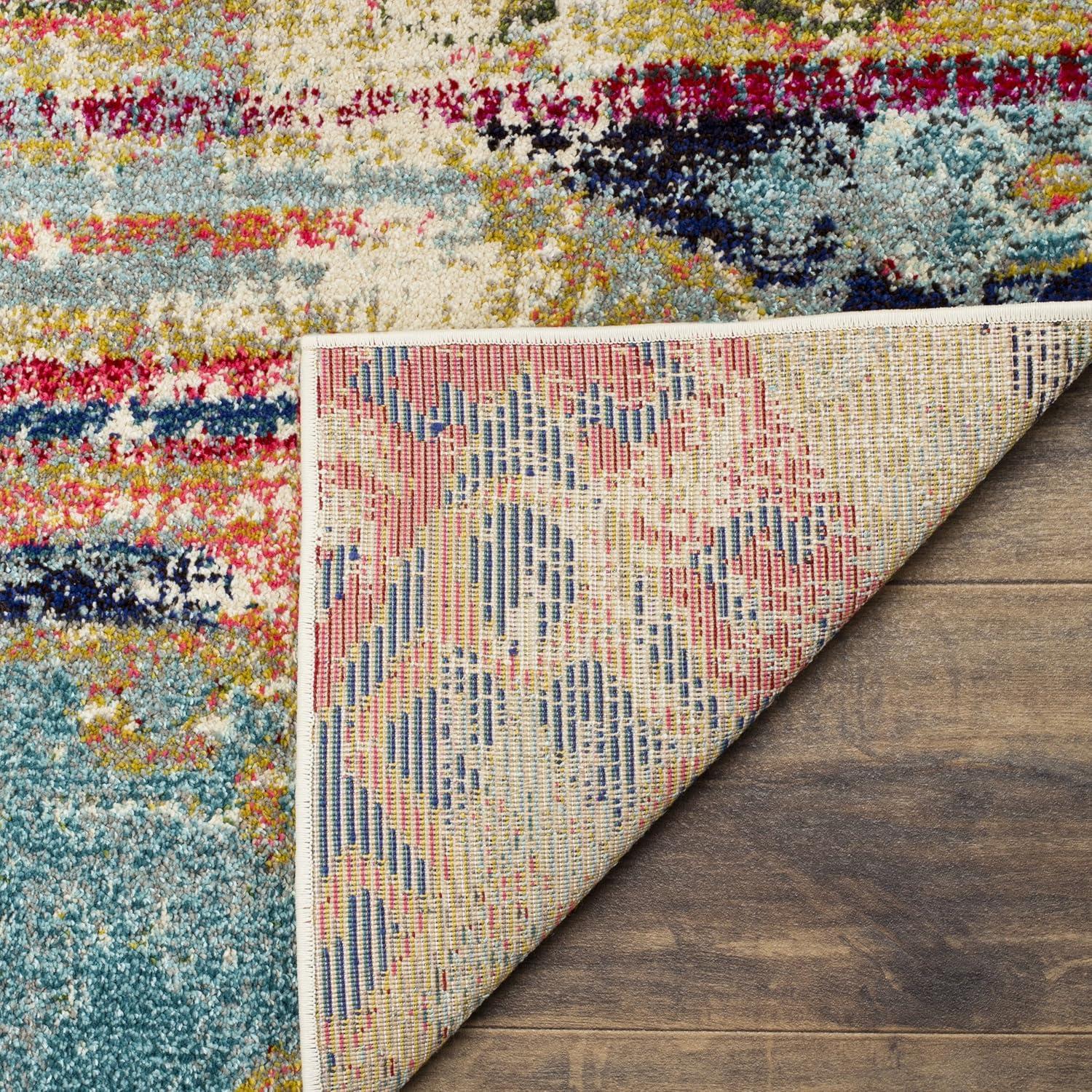image:imageSAFAVIEH Monaco Collection Area Rug 51 x 77 Multi Boho Chic Tribal Distressed Design NonShedding amp Easy Care Ideal for High Traffic Areas in Living Room Bedroom MNC222FMulti Color