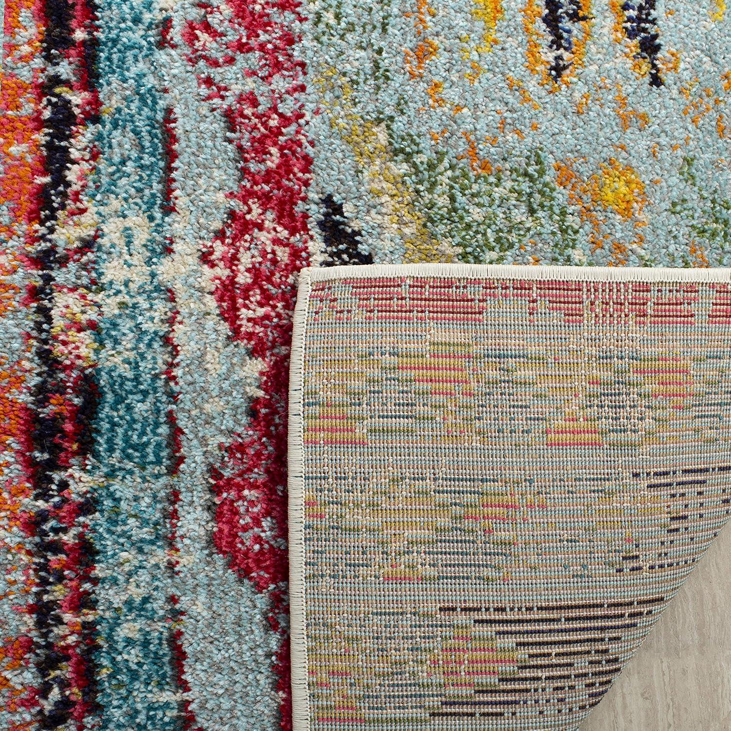 image:imageSAFAVIEH Monaco Collection Area Rug 51 x 77 Multi Boho Chic Tribal Distressed Design NonShedding amp Easy Care Ideal for High Traffic Areas in Living Room Bedroom MNC222FMulti Color