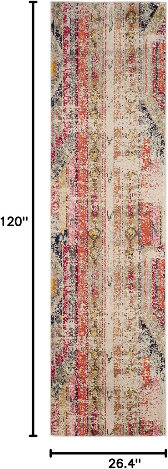 image:imageSAFAVIEH Monaco Collection Area Rug 51 x 77 Multi Boho Chic Tribal Distressed Design NonShedding amp Easy Care Ideal for High Traffic Areas in Living Room Bedroom MNC222FLight GreyMulti