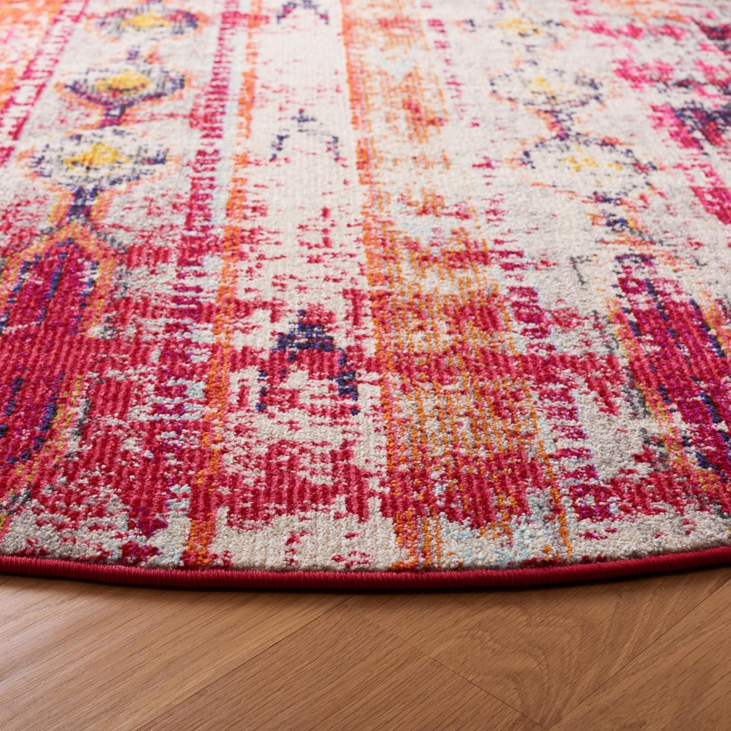image:imageSAFAVIEH Monaco Collection Area Rug 51 x 77 Multi Boho Chic Tribal Distressed Design NonShedding amp Easy Care Ideal for High Traffic Areas in Living Room Bedroom MNC222FMagentaMulti