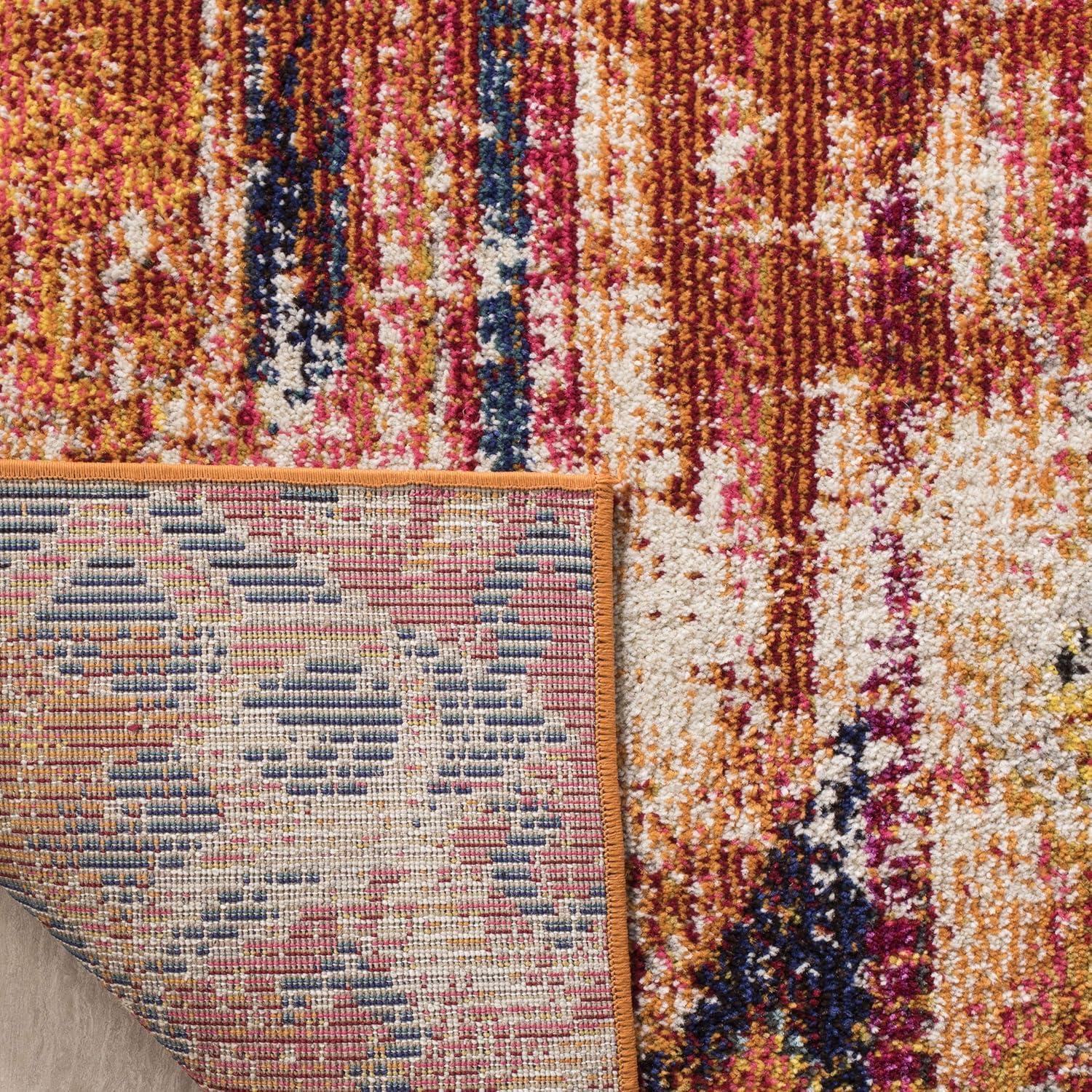 image:imageSAFAVIEH Monaco Collection Area Rug 51 x 77 Multi Boho Chic Tribal Distressed Design NonShedding amp Easy Care Ideal for High Traffic Areas in Living Room Bedroom MNC222FOrangeMulti