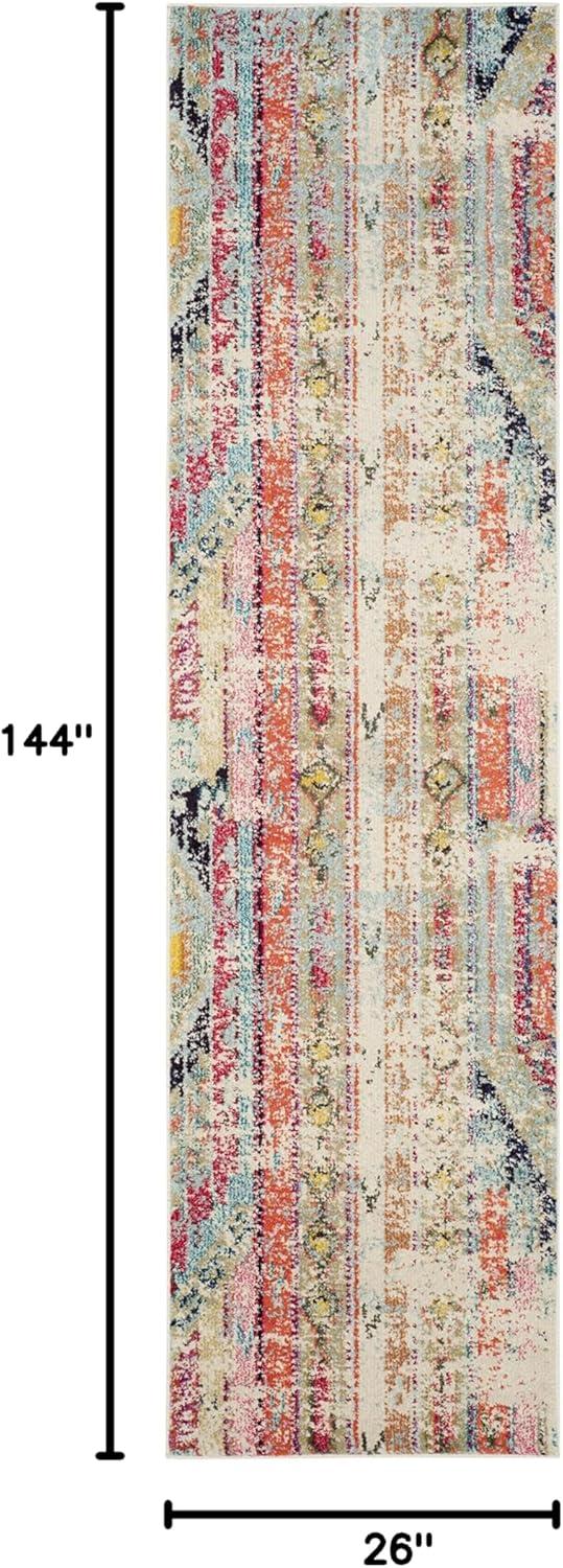 image:imageSAFAVIEH Monaco Collection Area Rug 51 x 77 Multi Boho Chic Tribal Distressed Design NonShedding amp Easy Care Ideal for High Traffic Areas in Living Room Bedroom MNC222FMulti Color